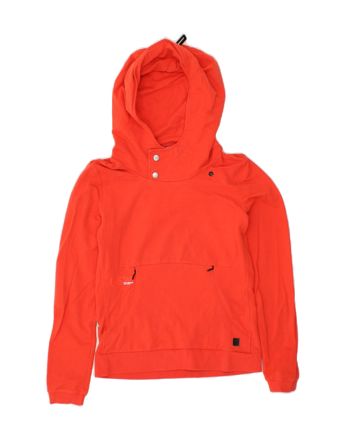 image of G-STAR Womens Hoodie Jumper UK 14 Medium Orange Cotton