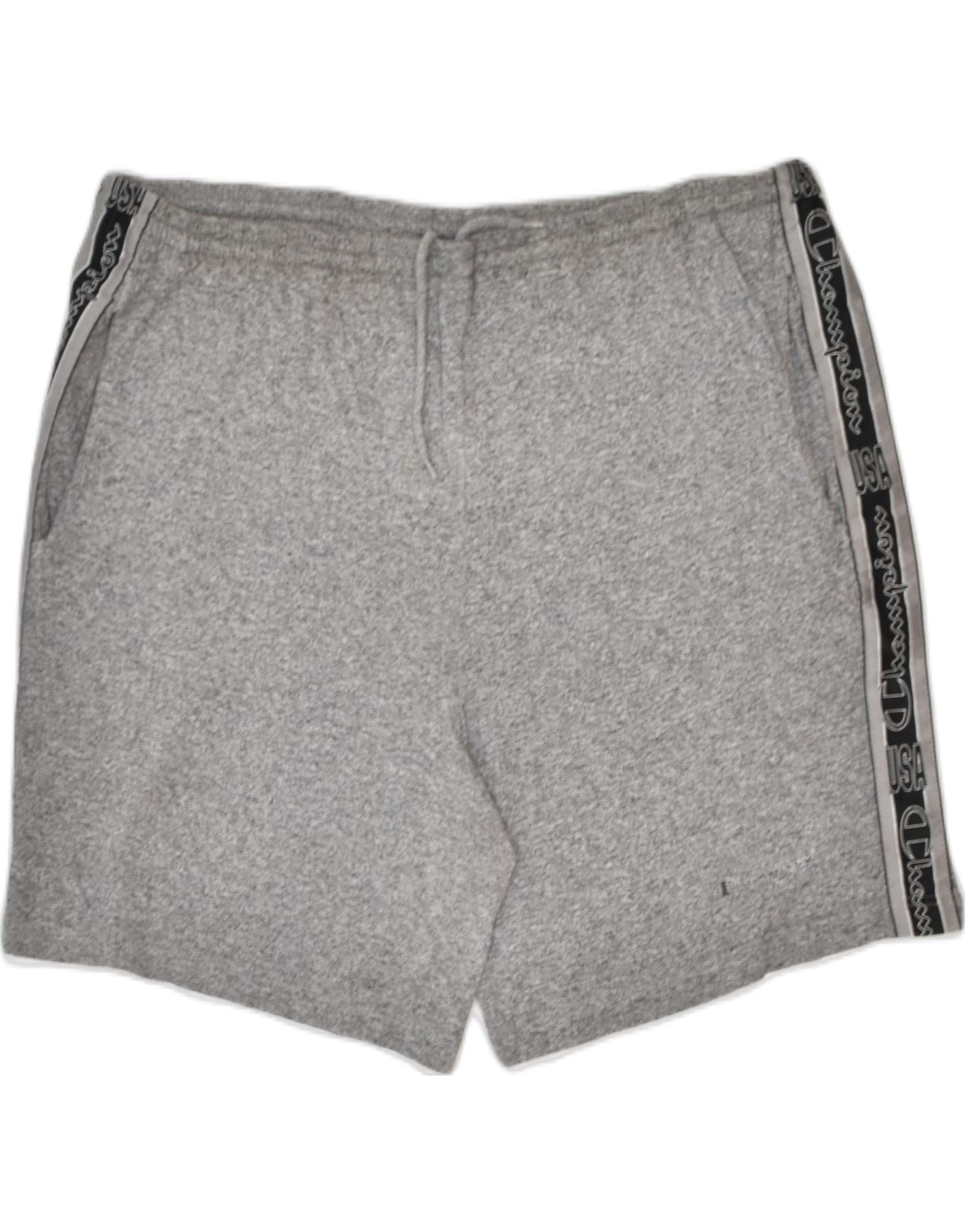 image of CHAMPION Mens Graphic Sport Shorts Large Grey