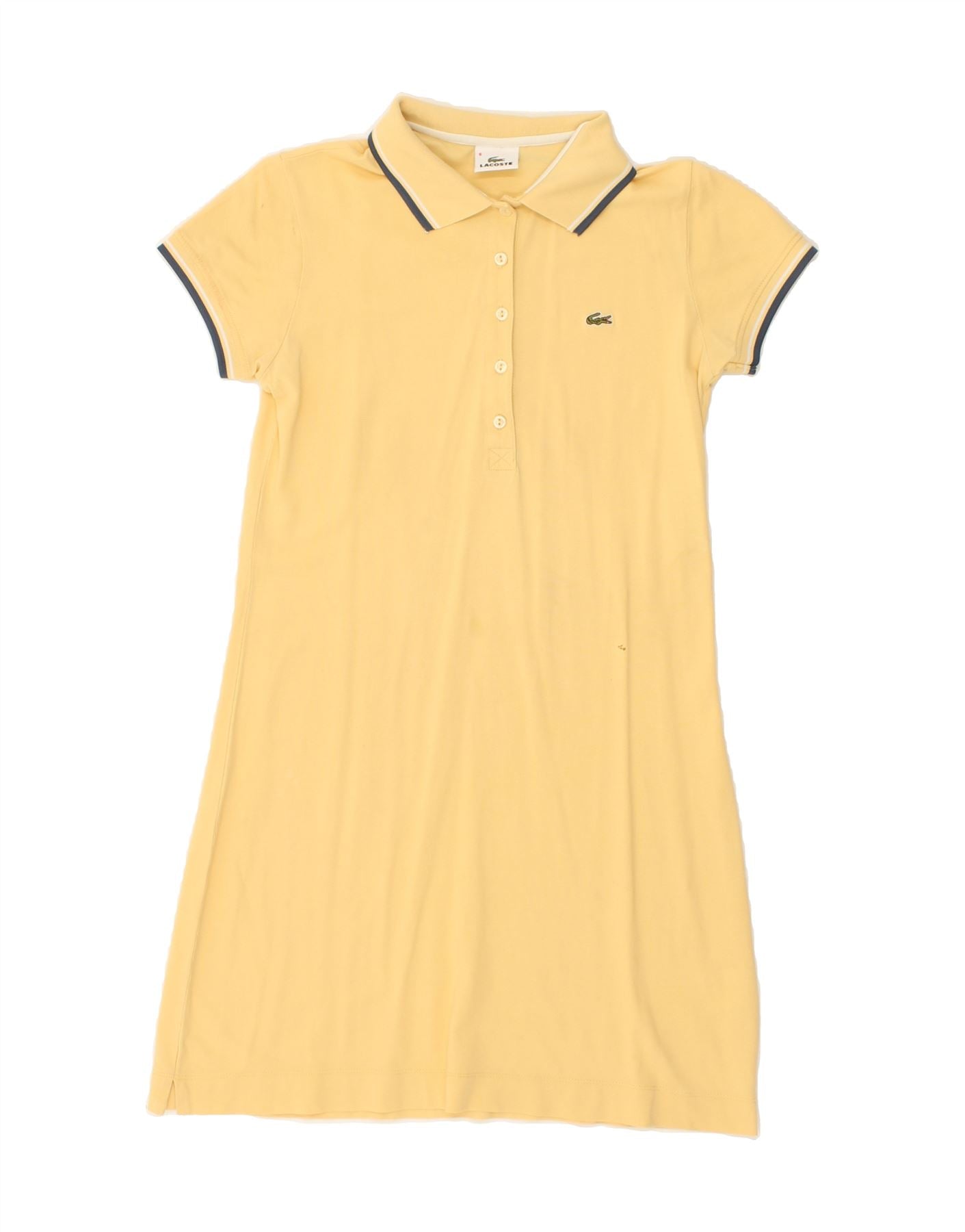 image of LACOSTE Womens Polo Dress Size 6 XS Yellow Cotton