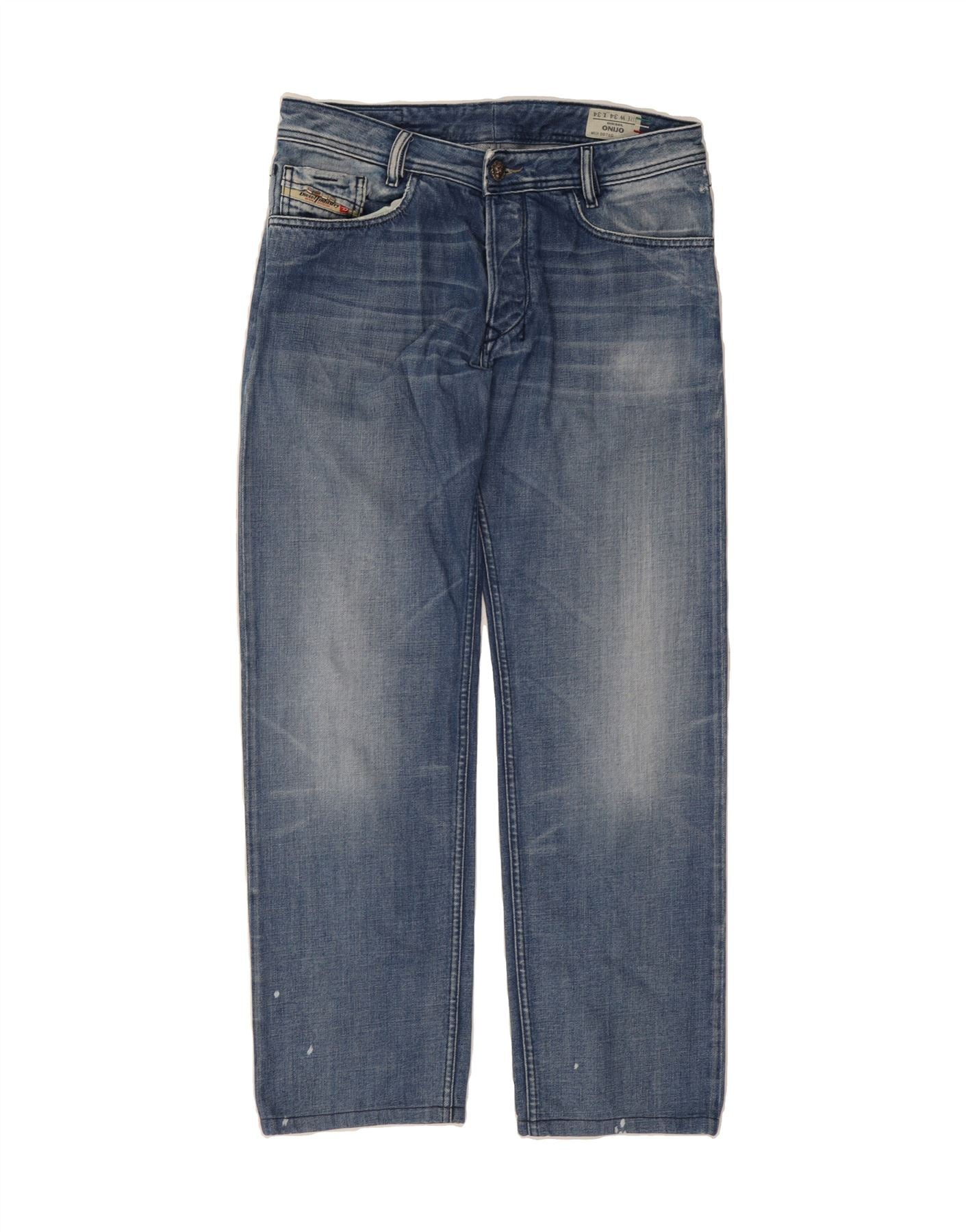image of DIESEL Mens Onijo Straight Jeans W34 L31 Blue Cotton