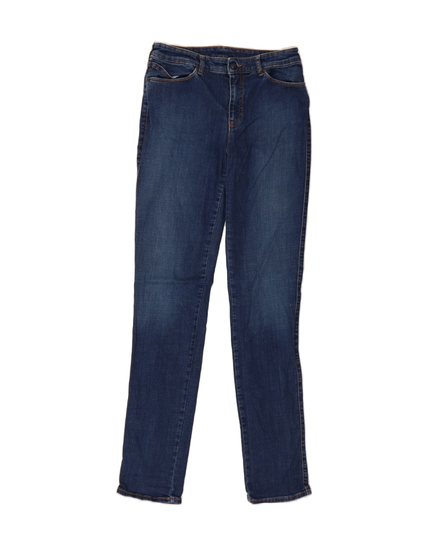 image of ARMANI Womens Skinny Jeans W31 L32 Navy Blue Cotton
