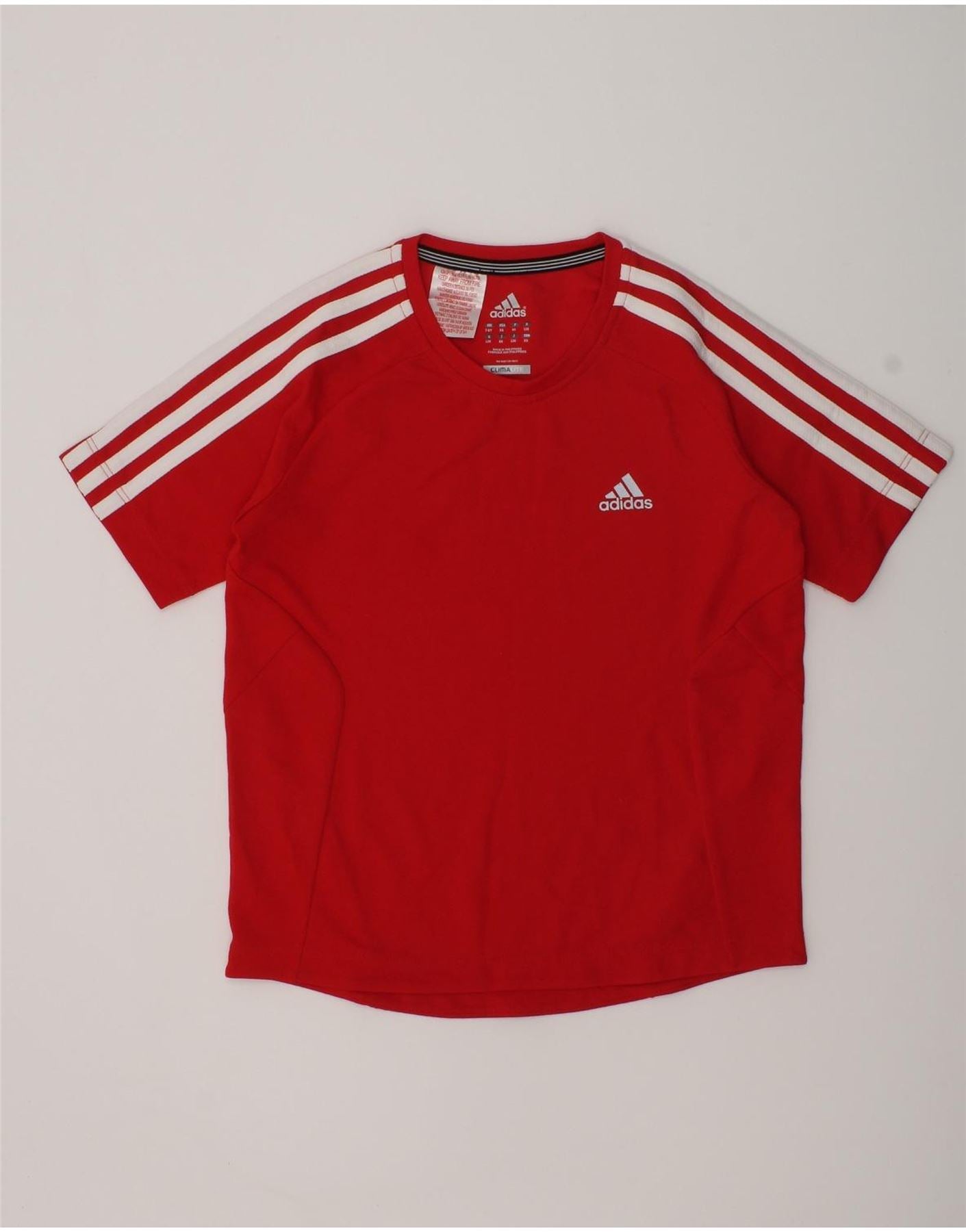 ADIDAS Boys Climalite T-Shirt Top 7-8 Years XS  Red Polyester