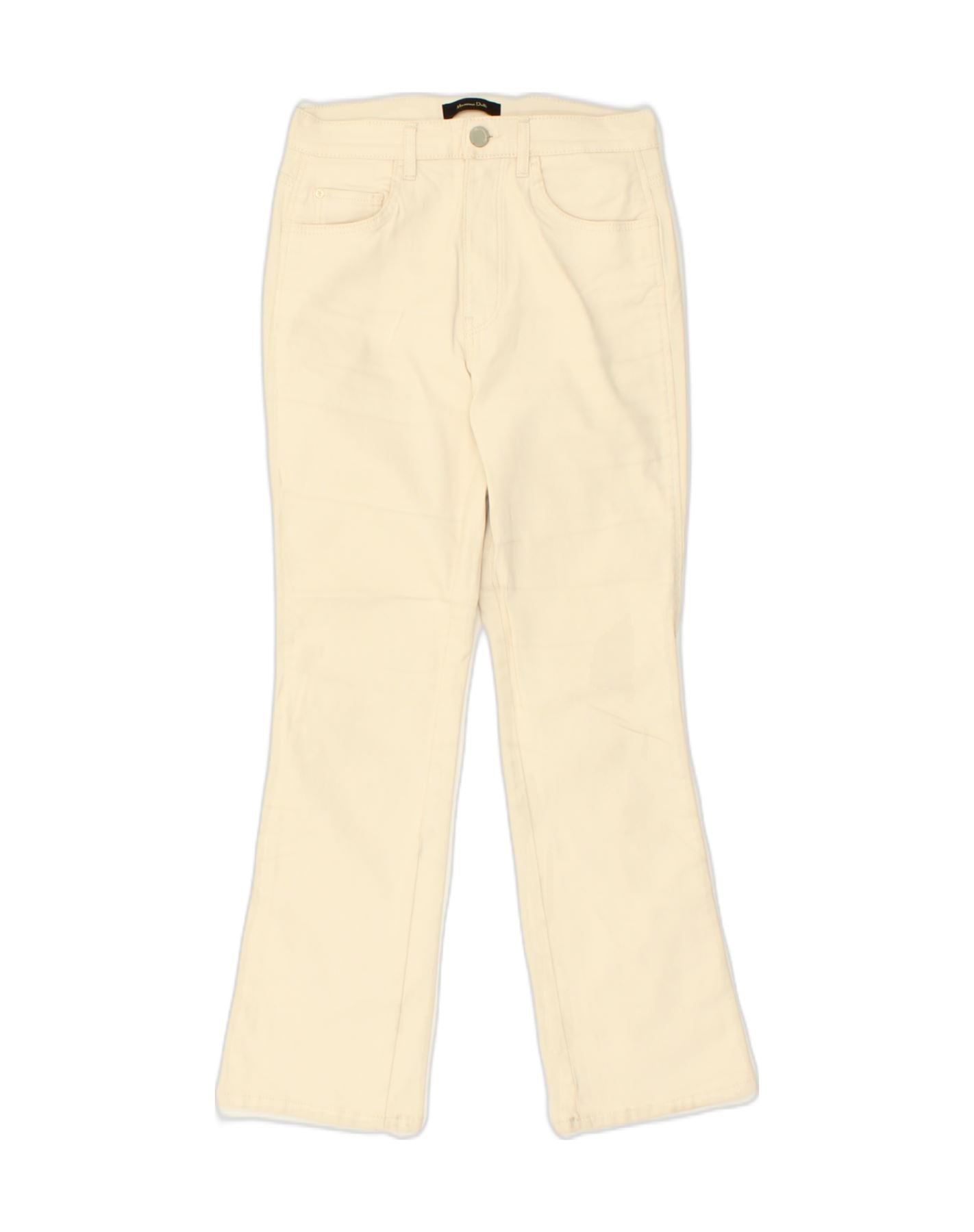 image of MASSIMO DUTTI Womens Bootcut Casual Trousers US 4 Small W25 L25 Off White