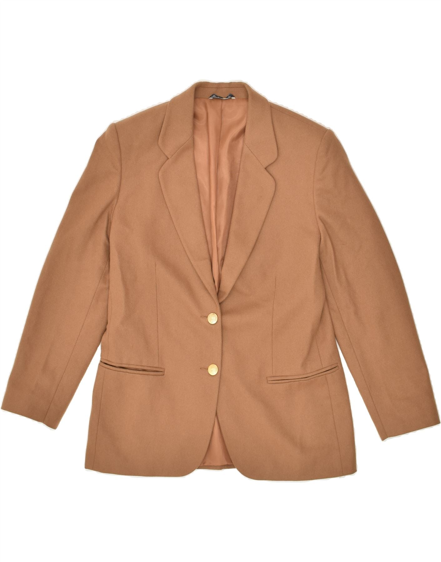 image of VINTAGE Womens 2 Button Blazer Jacket UK 14 Large Brown