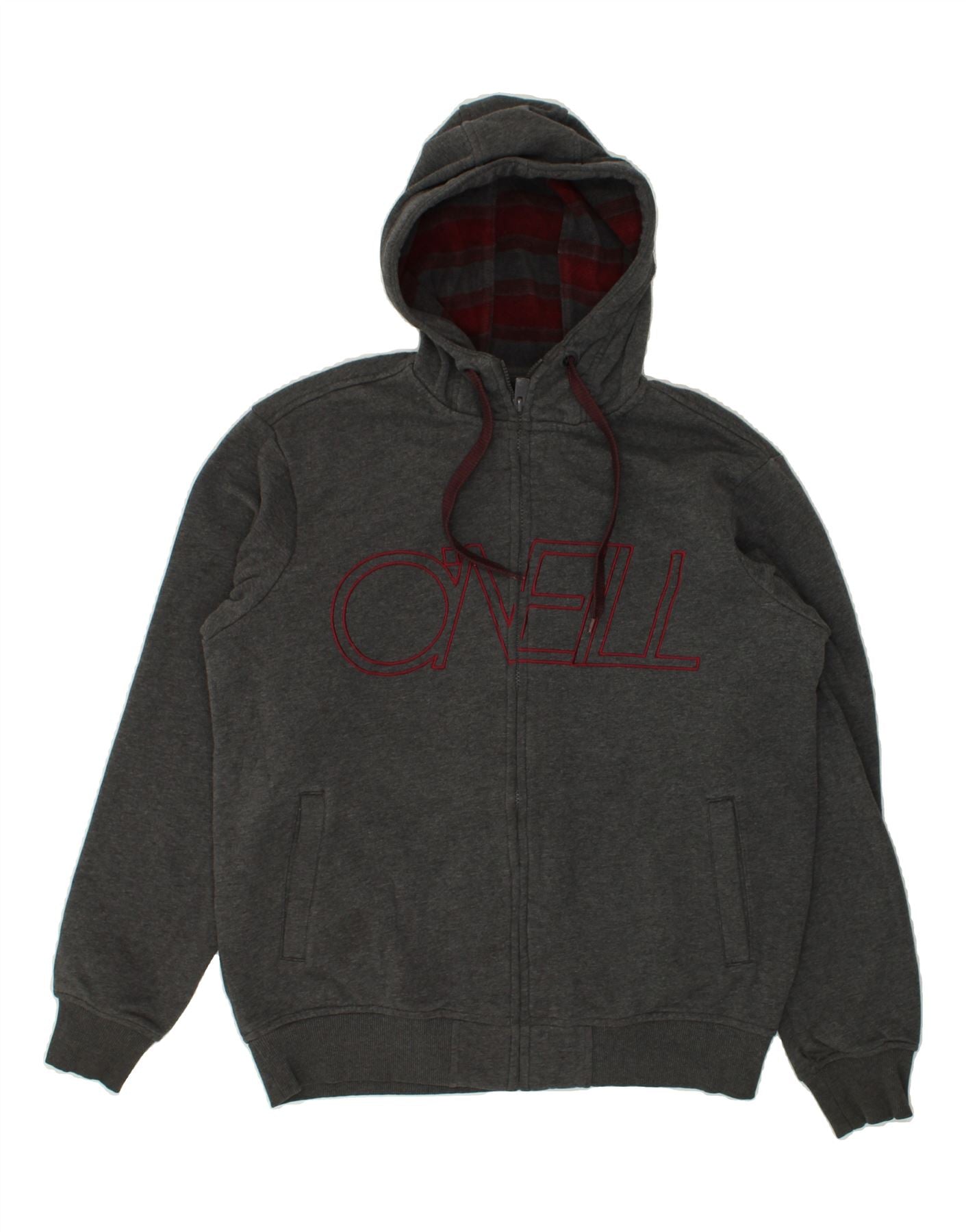 image of O'NEILL Mens Graphic Hoodie Jumper Large Grey Cotton