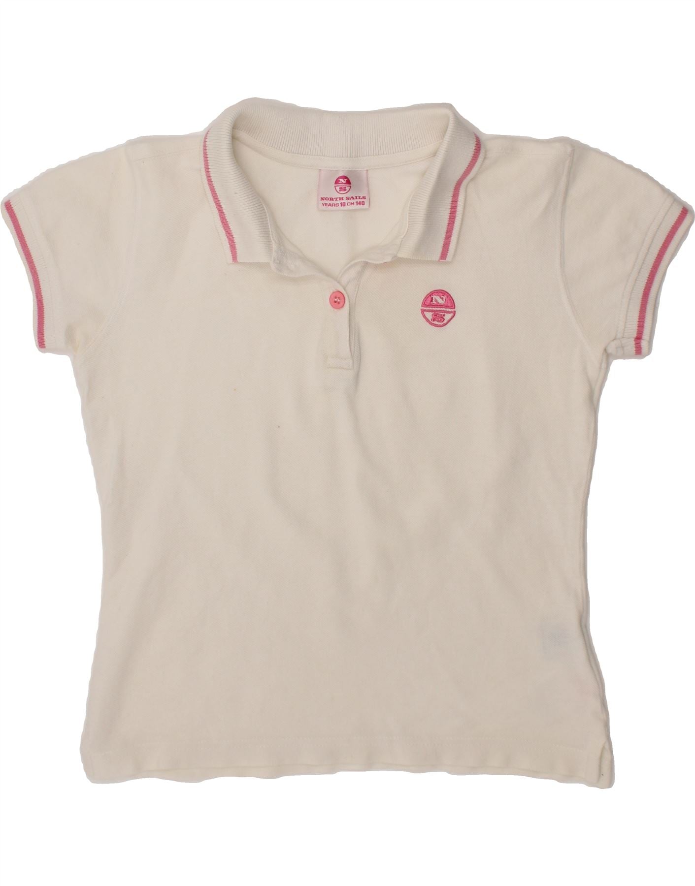 image of NORTH SAILS Girls Polo Shirt 9-10 Years White Cotton