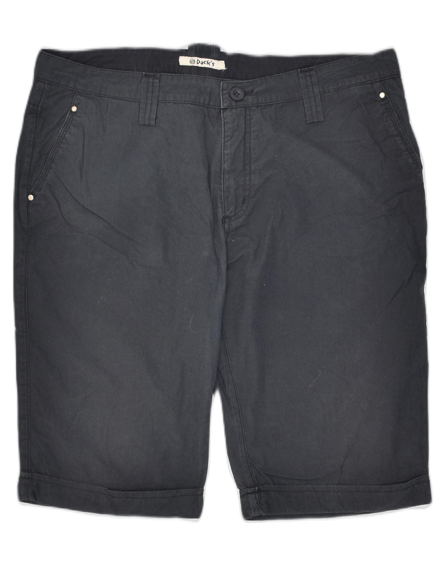 image of DACK'S Mens Chino Shorts W36 Large Navy Blue Cotton