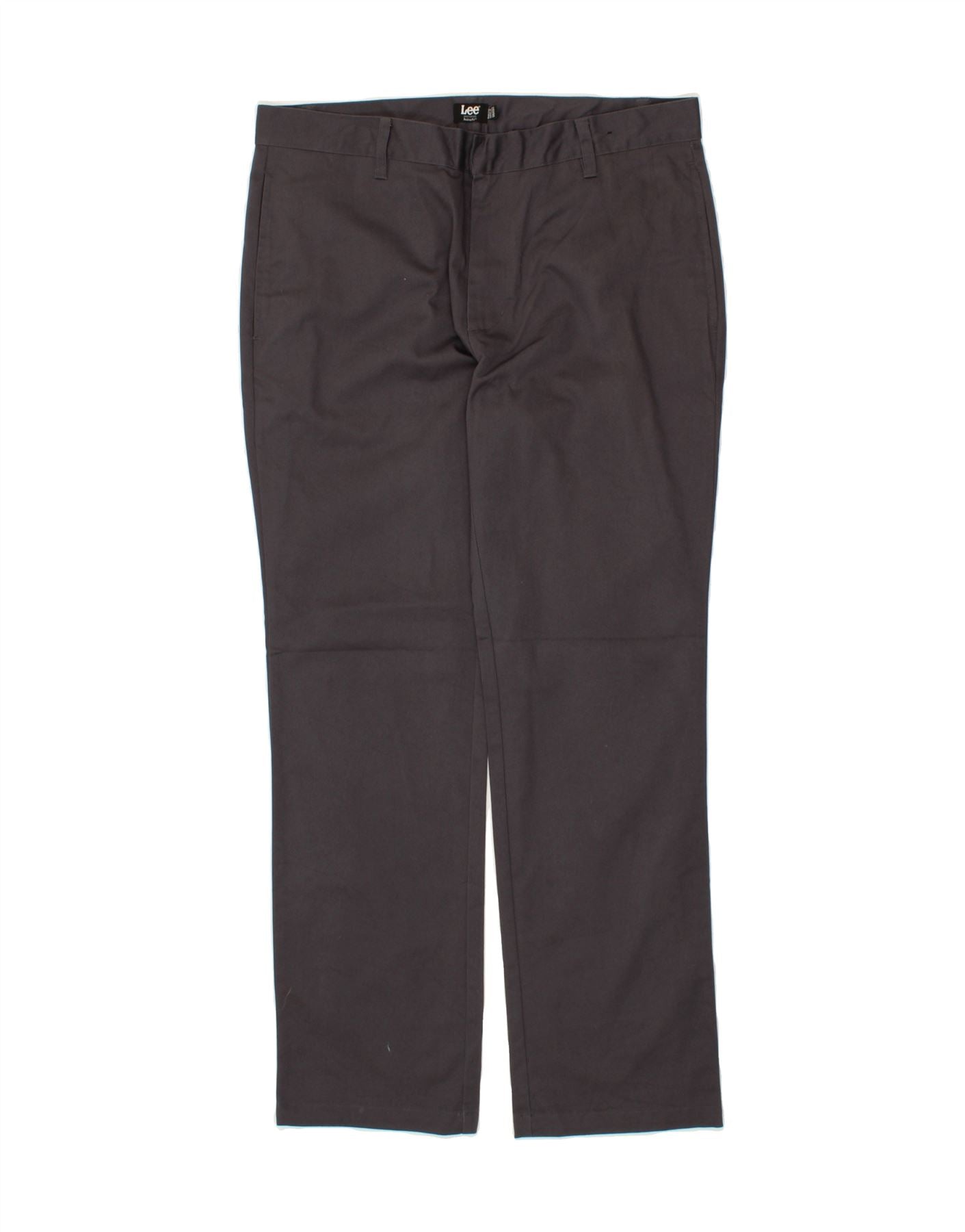 image of LEE Mens Straight Chino Trousers W36 L32 Grey