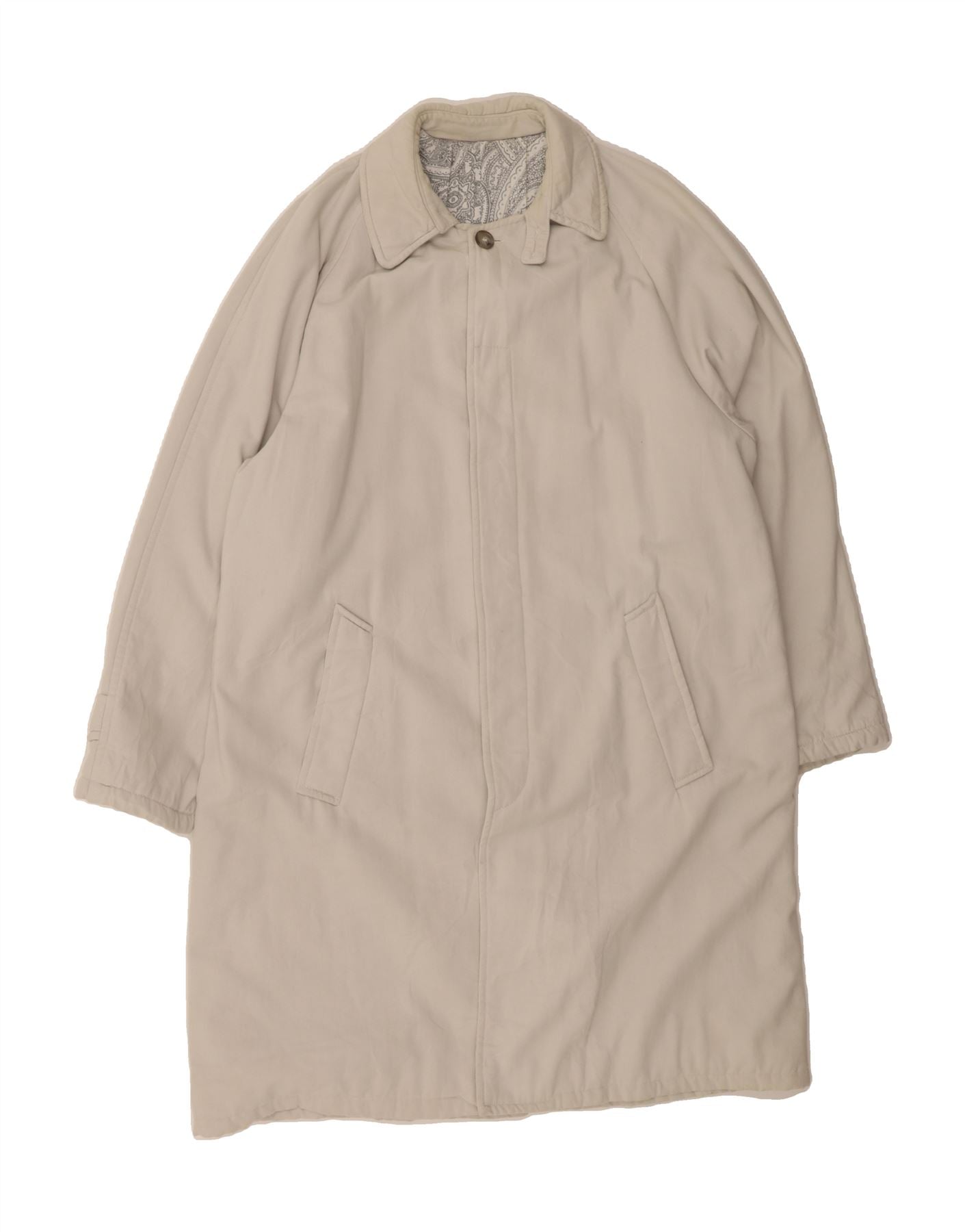 image of VINTAGE Mens Overcoat UK 38 Medium Off White