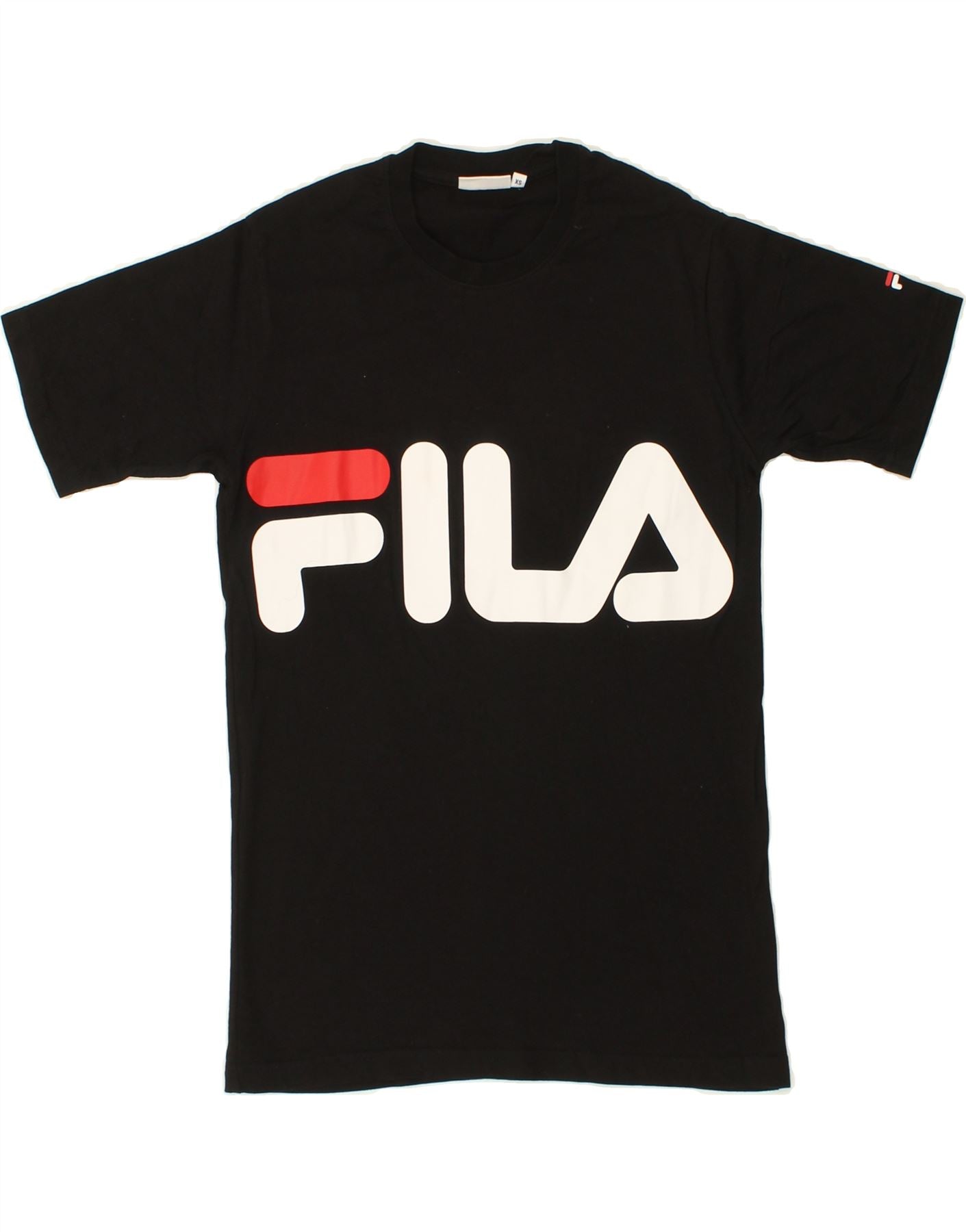 image of FILA Womens Graphic T-Shirt Top UK 6 XS Black Cotton