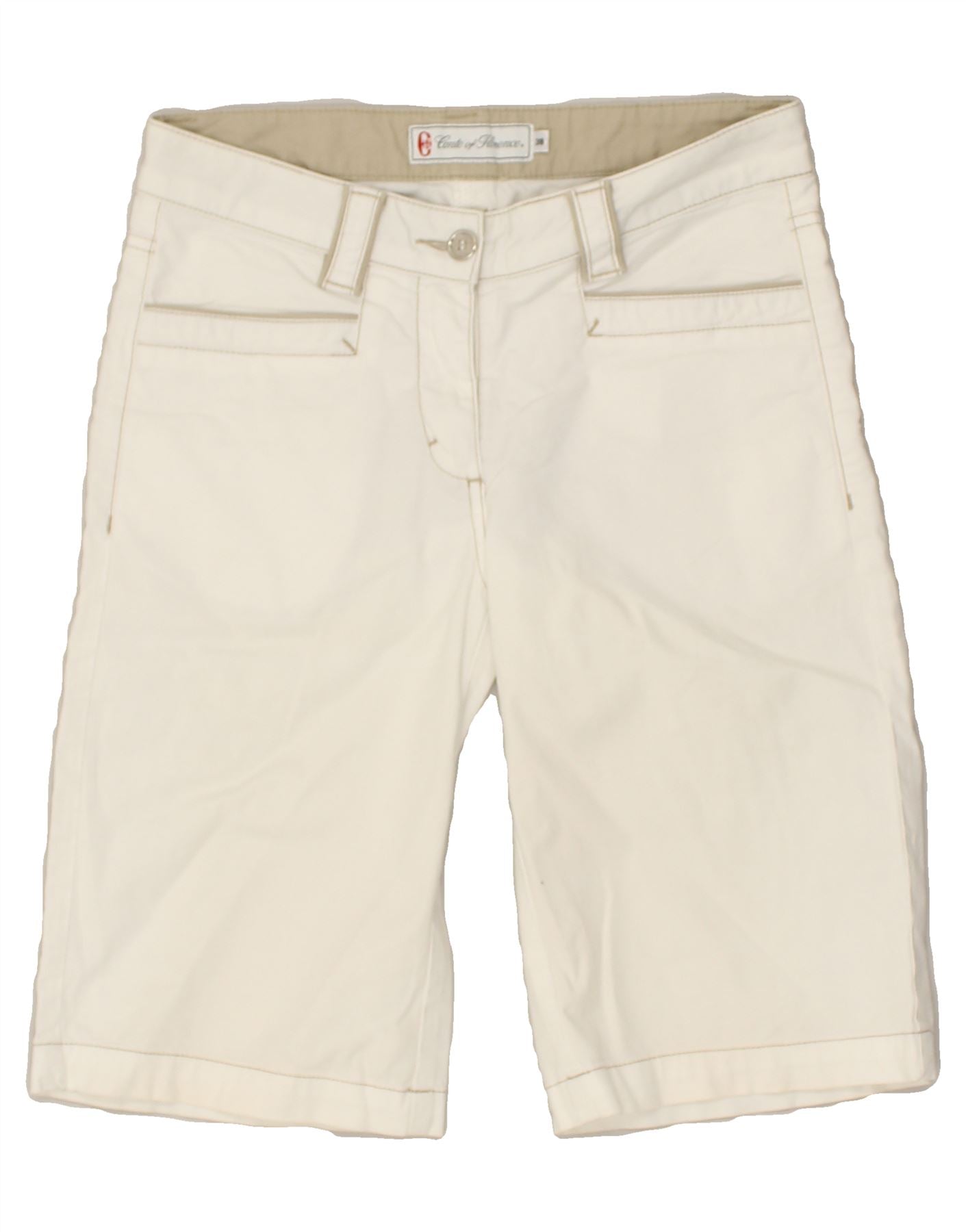 image of CONTE OF FLORENCE Womens Bermuda Shorts EU 38 Medium W28  White Cotton