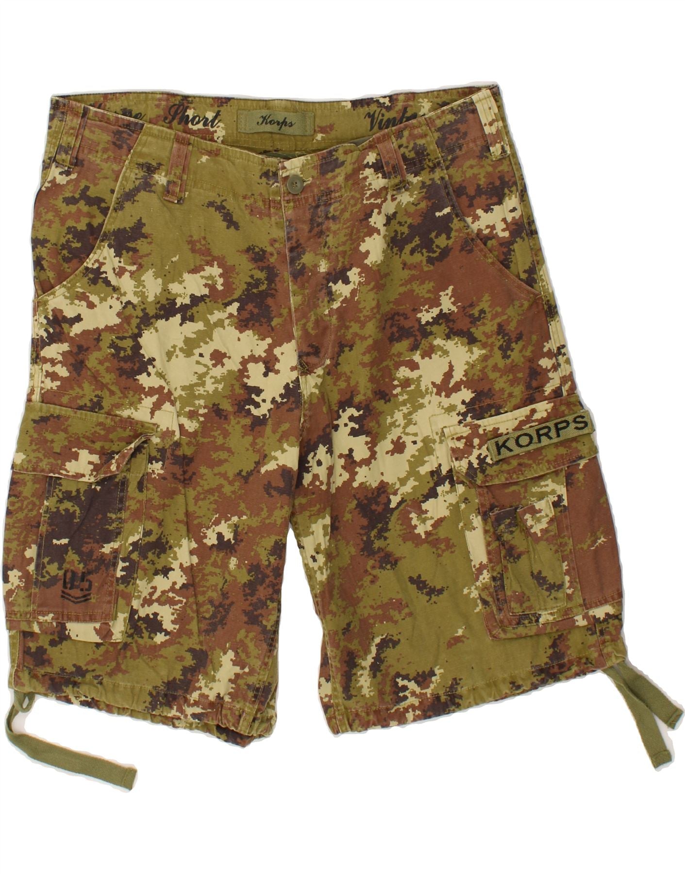 Image of VINTAGE Mens Cargo Shorts XL W38 Green Camouflage Cotton Army