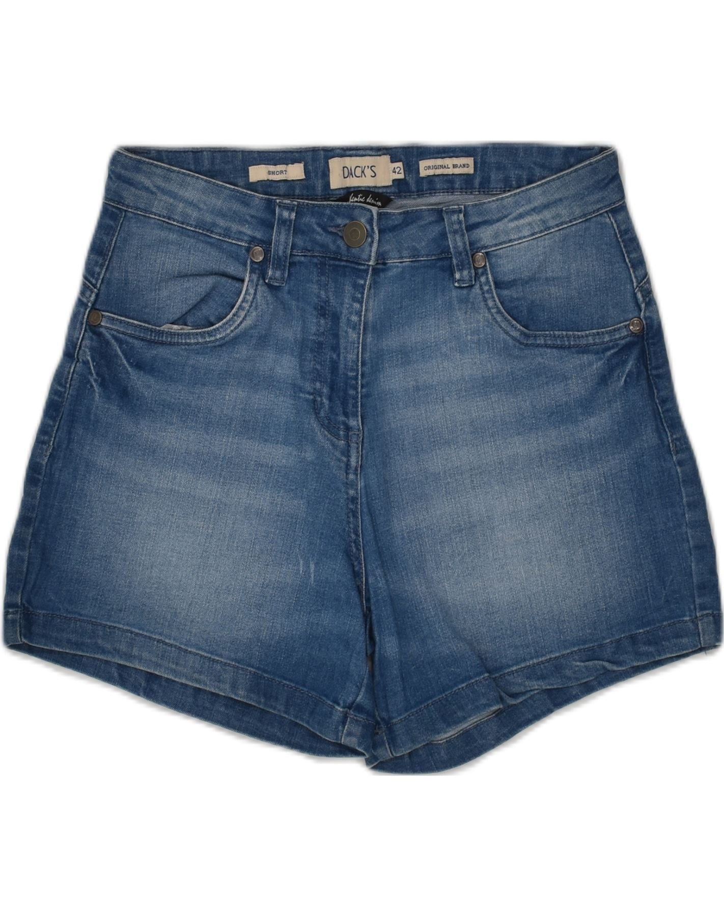 image of DACK'S Womens Short Denim Shorts IT 42 Medium W28  Blue Cotton