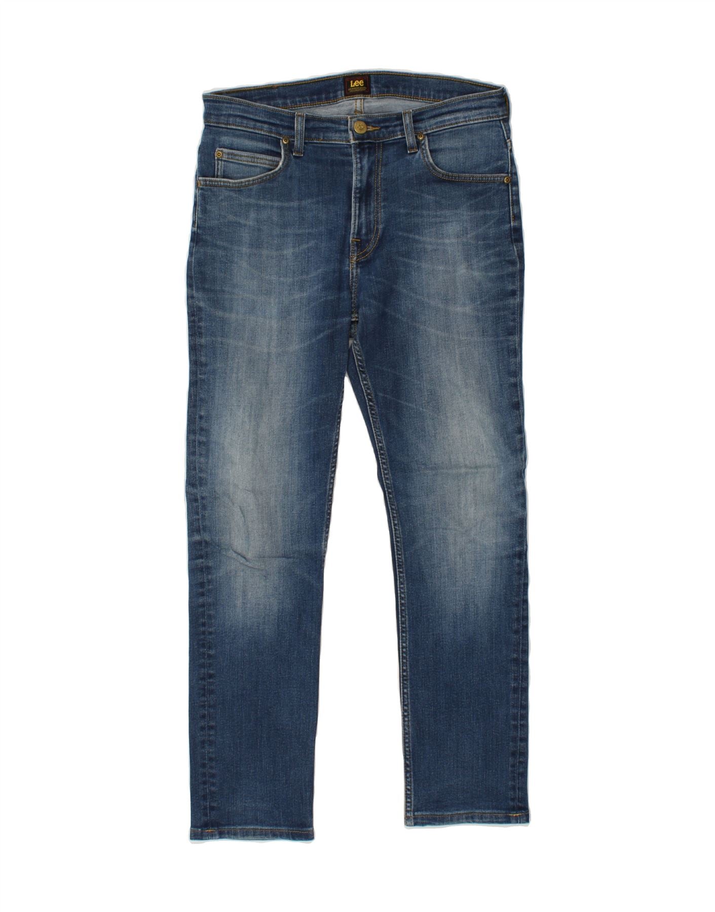 image of LEE Mens Rider Skinny Jeans W32 L30 Blue Cotton