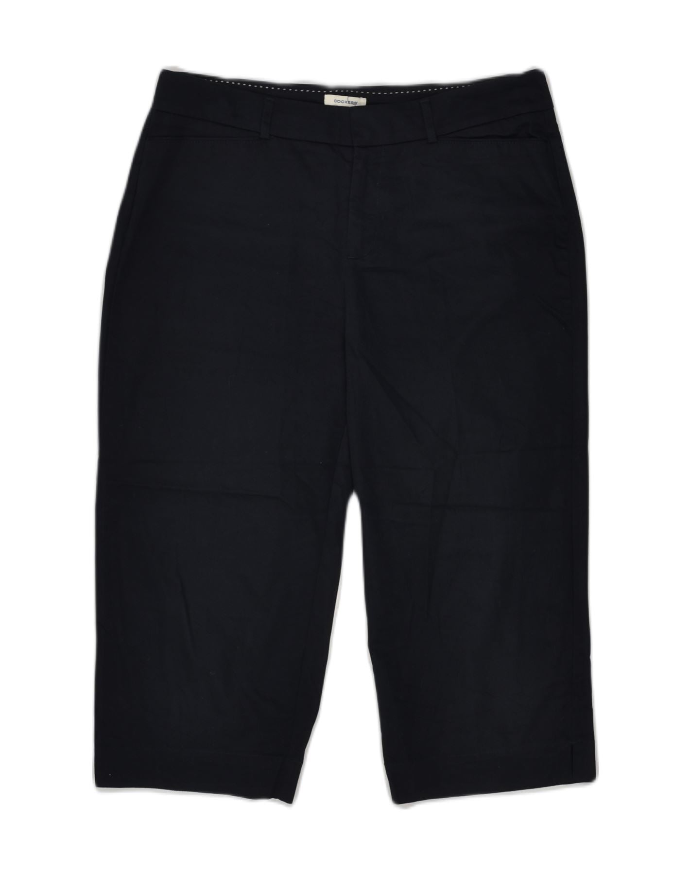 image of DOCKERS Womens Curvy Straight Capri Trousers US 10 Large W34 L20 Black