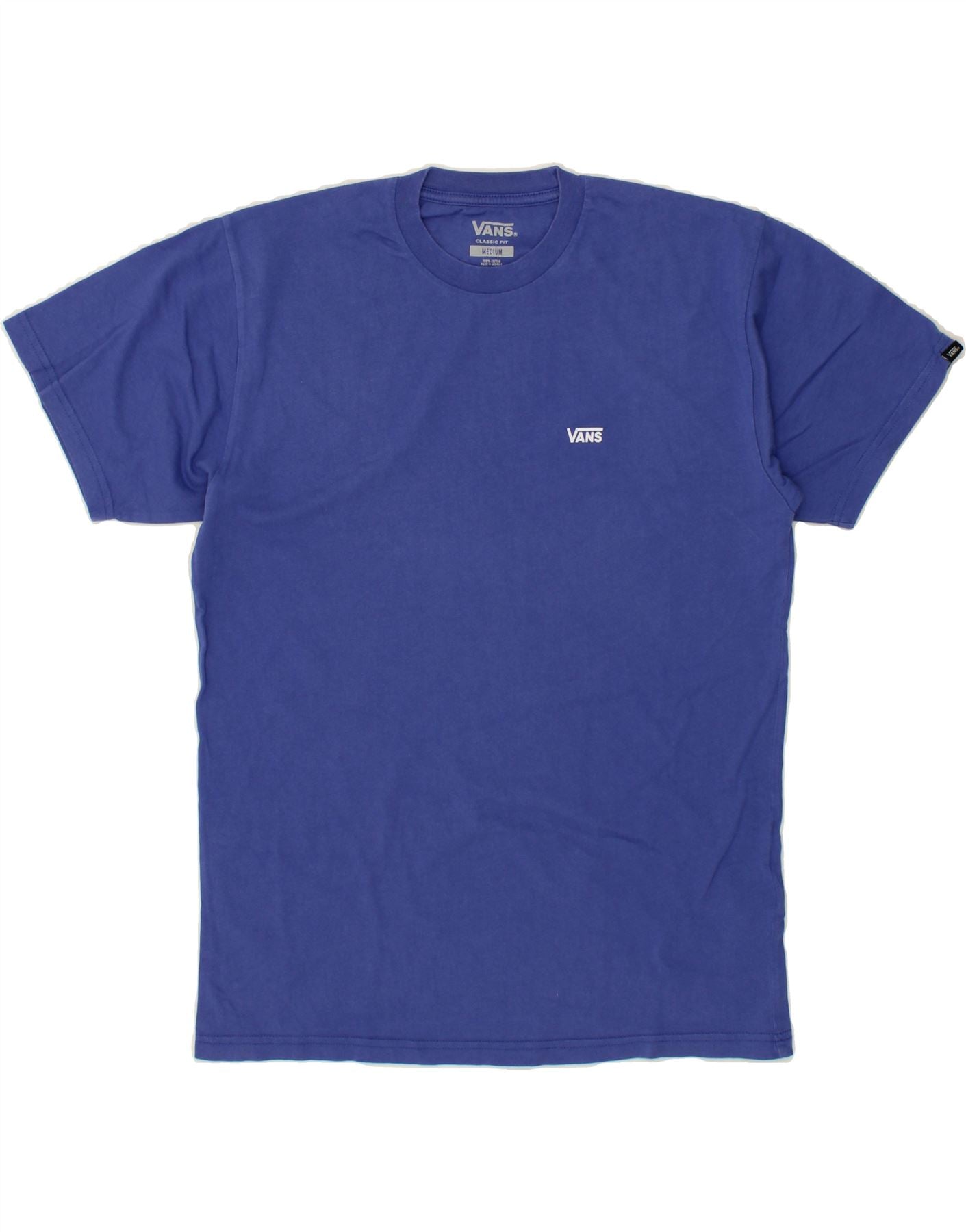 image of VANS Mens Classic Fit T-Shirt Top Medium Blue Cotton