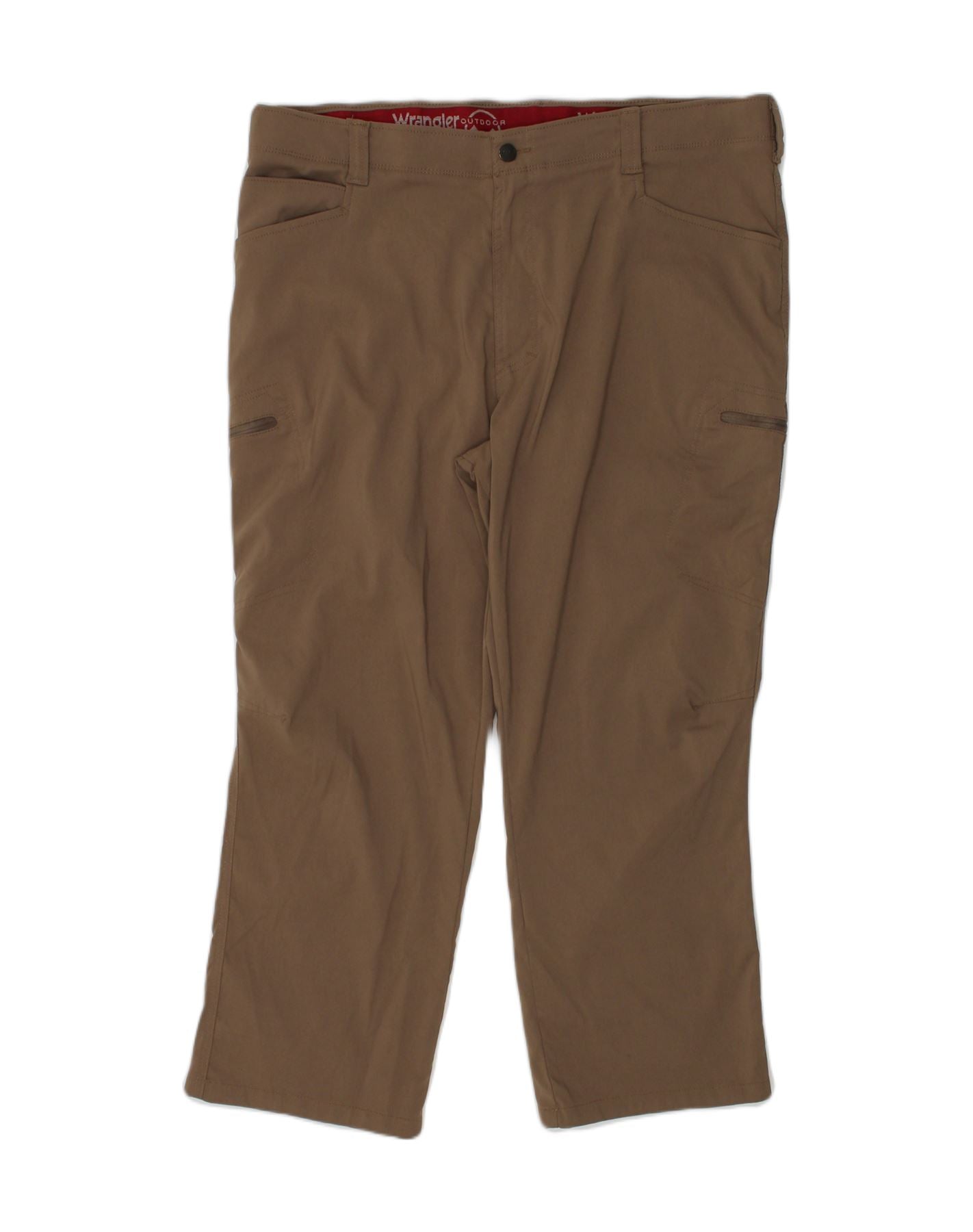 Image of WRANGLER Mens Outdoor Tapered Cargo Trousers W40 L30 Brown Nylon