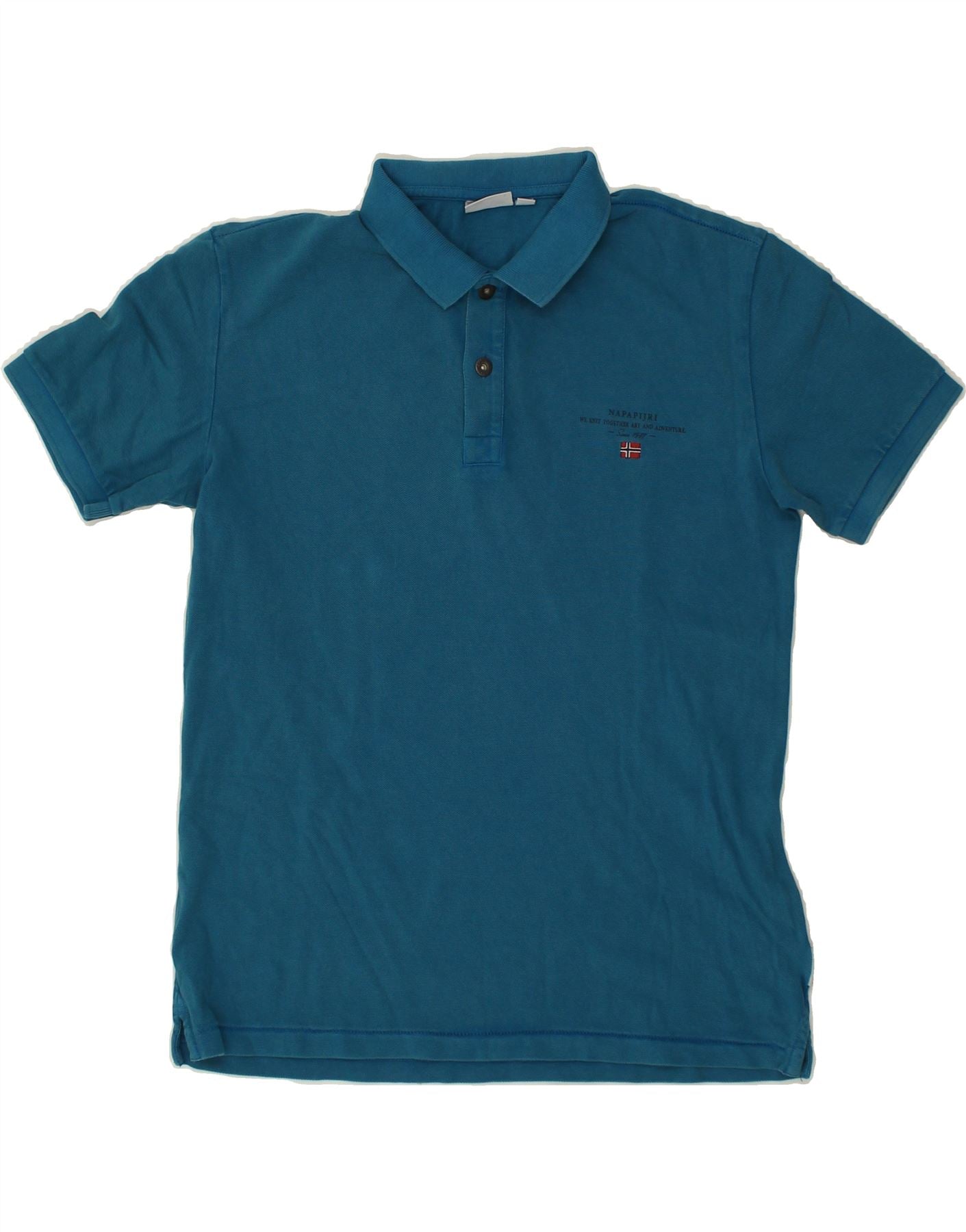 Image of NAPAPIJRI Mens Polo Shirt Large Blue Cotton