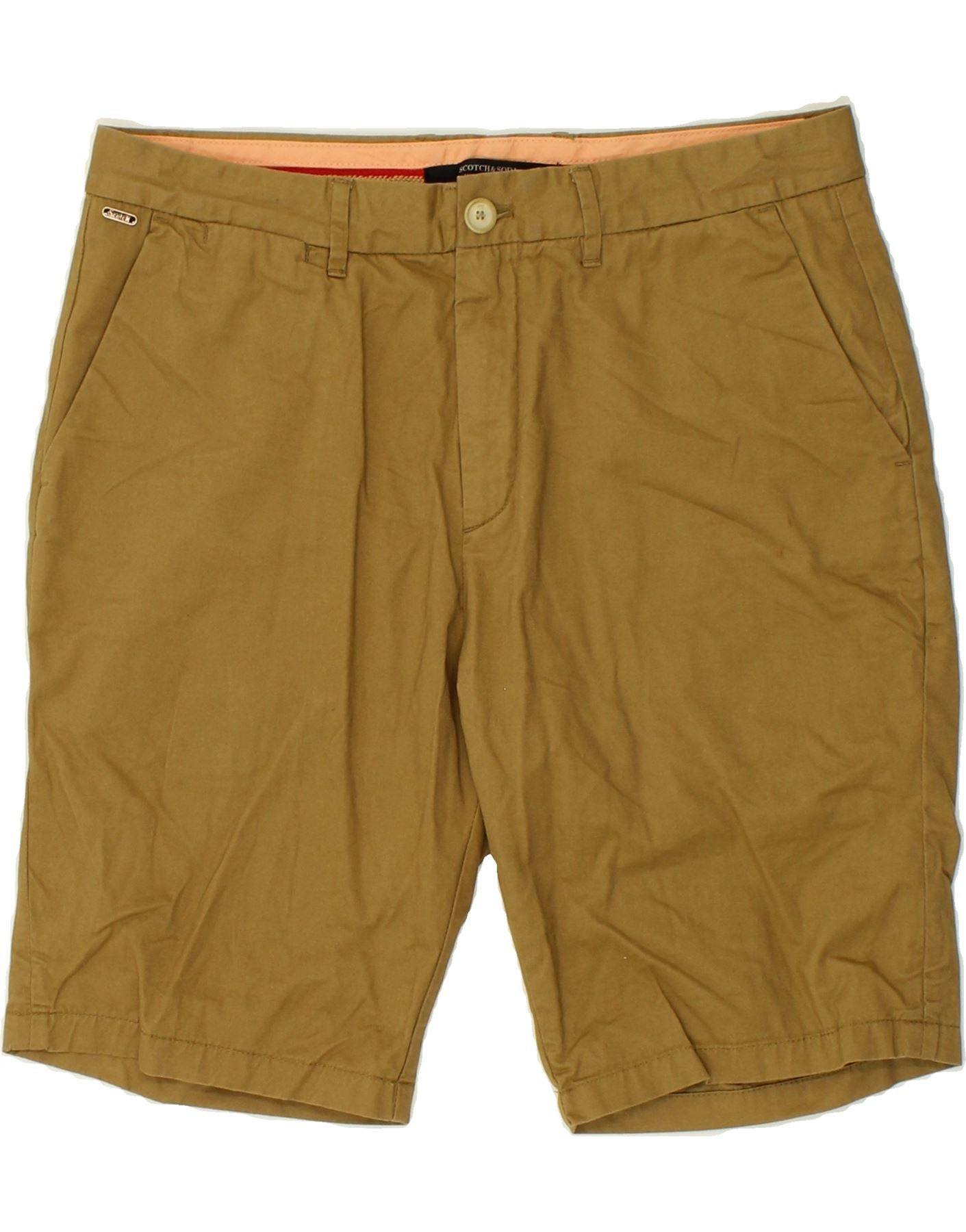 image of SCOTCH & SODA Mens Chino Shorts W30 Medium  Brown Cotton