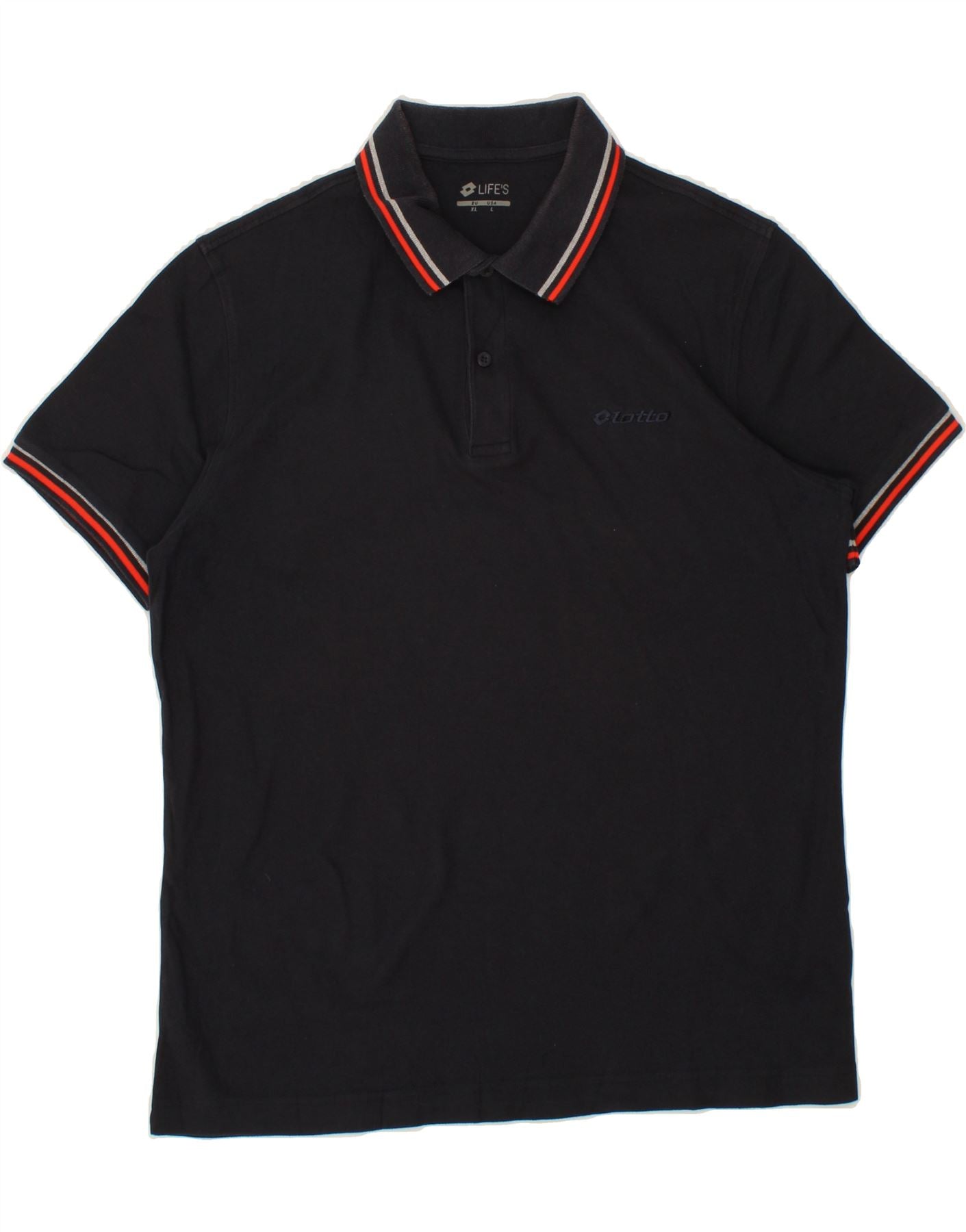 image of LOTTO Mens Polo Shirt XL Black