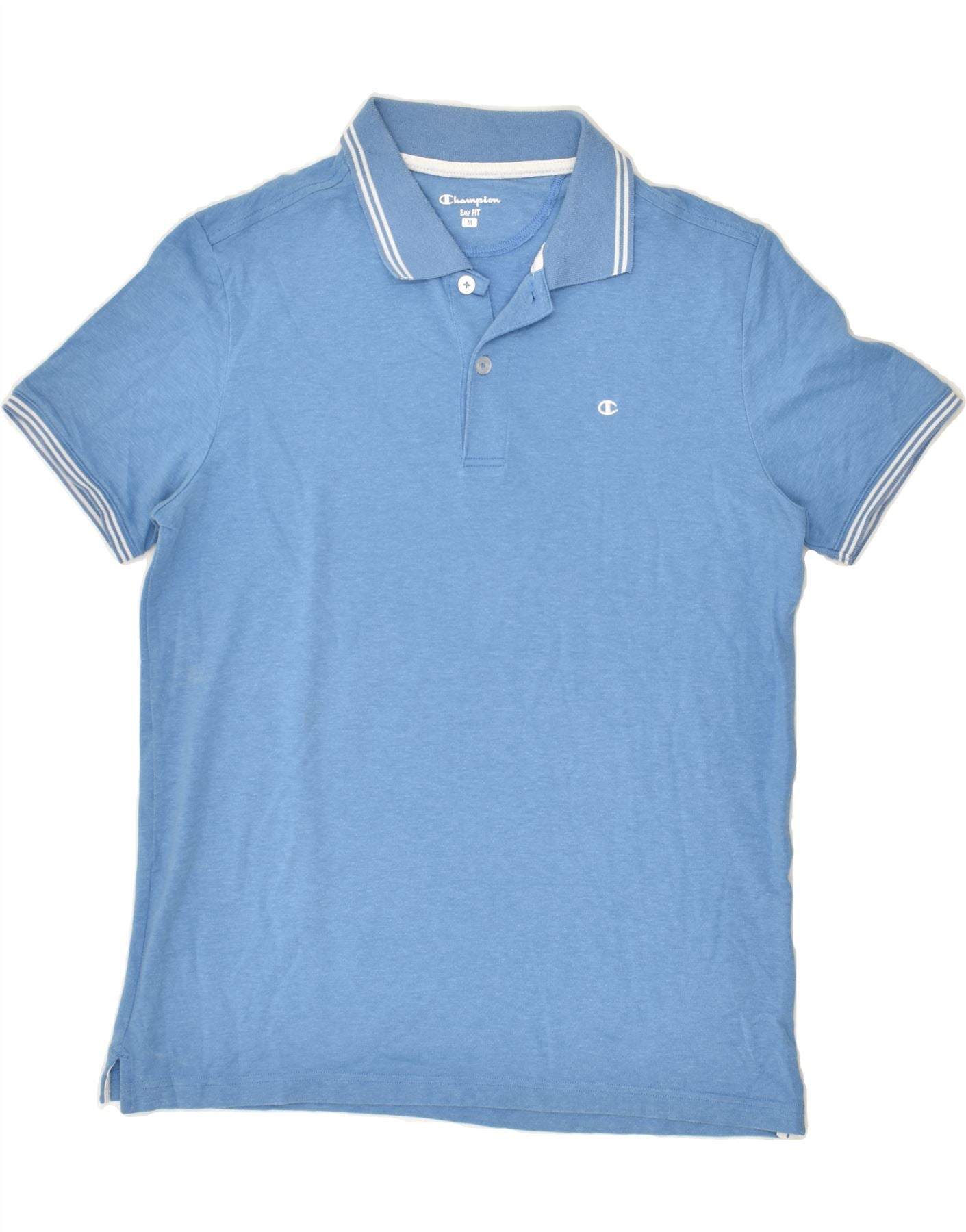 image of CHAMPION Mens Easy Fit Polo Shirt Medium Blue