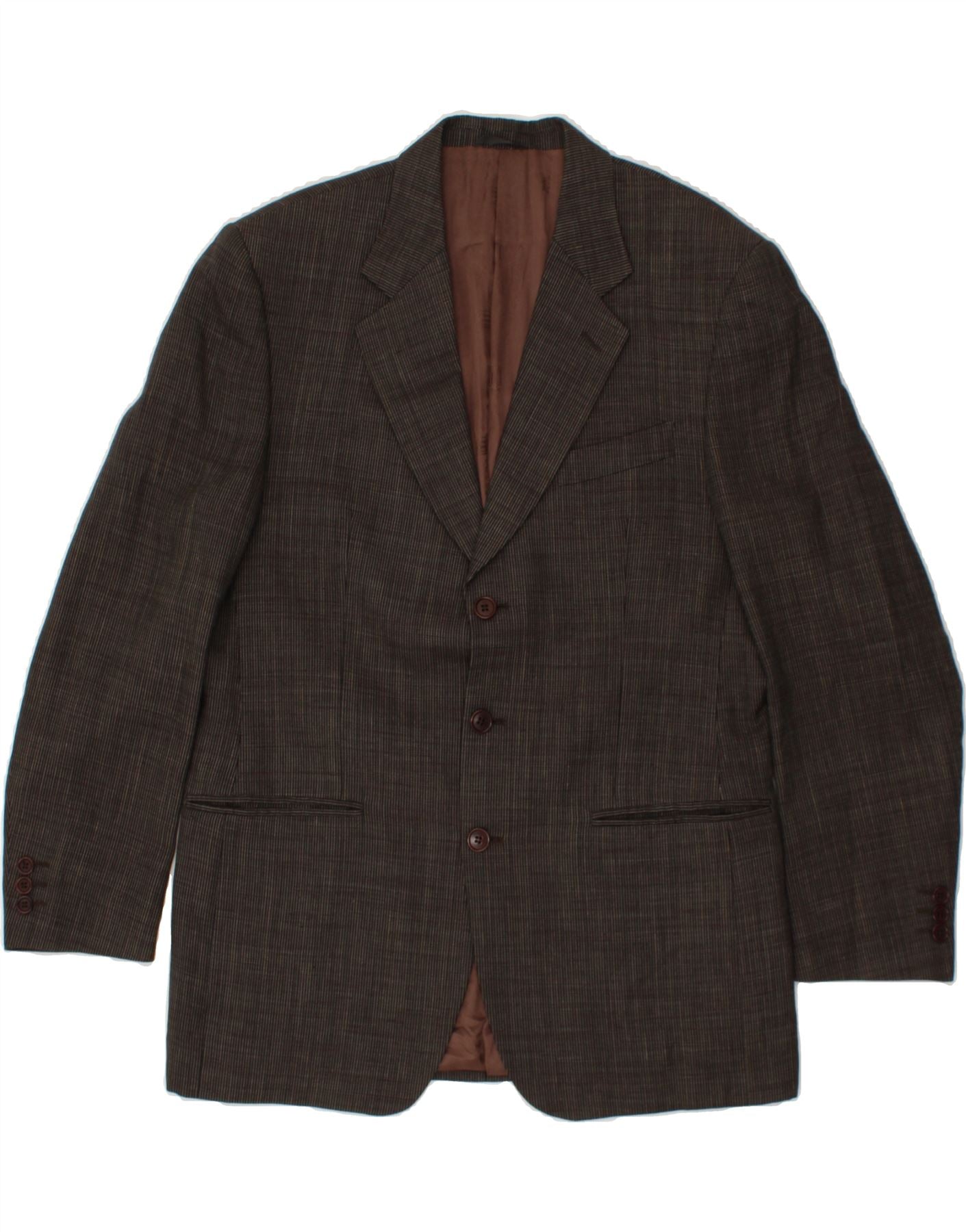 image of FERRE Mens 3 Button Blazer Jacket UK 38 Medium  Brown