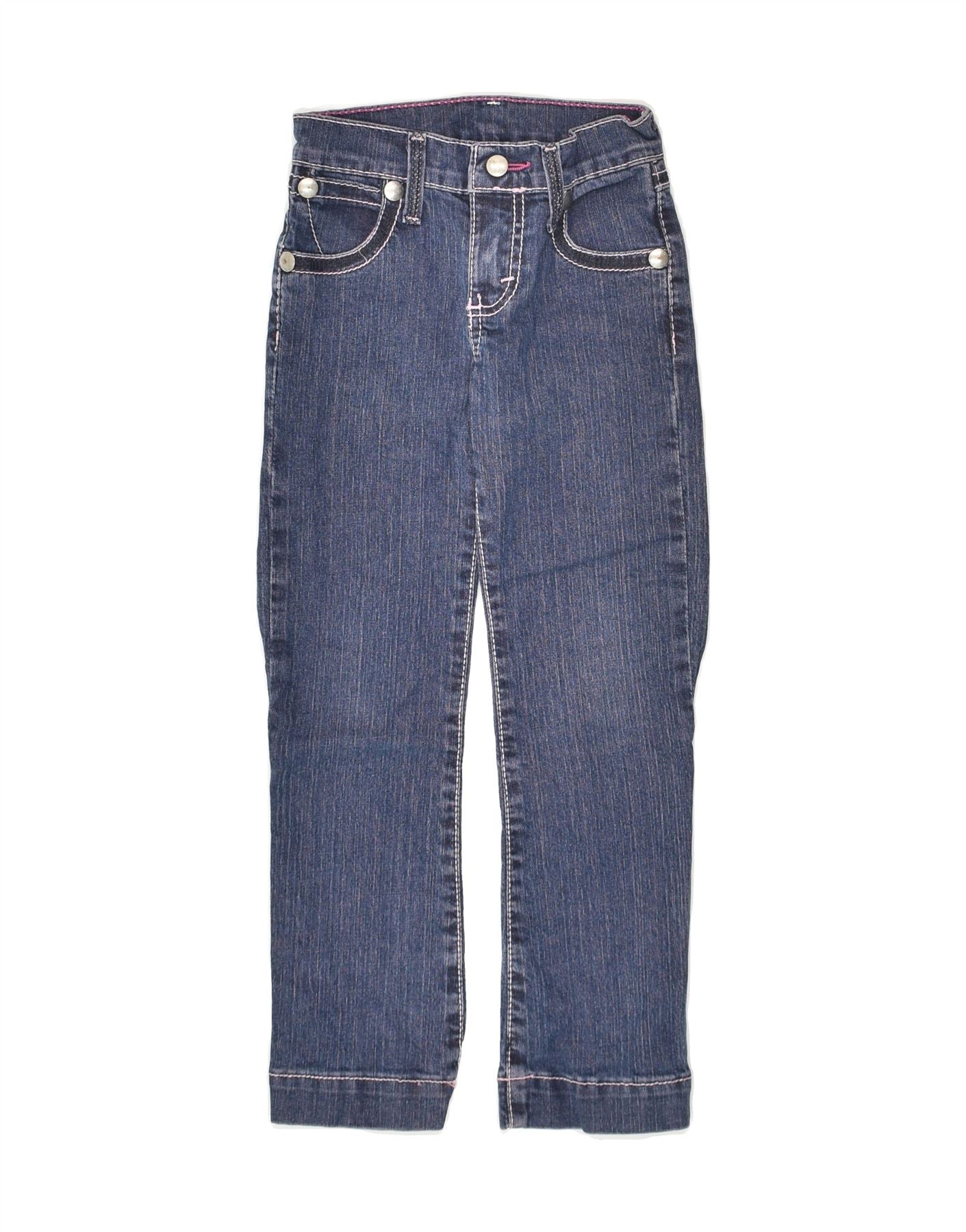 image of WRANGLER Girls Straight Jeans 5-6 Years W22 L20  Blue Cotton