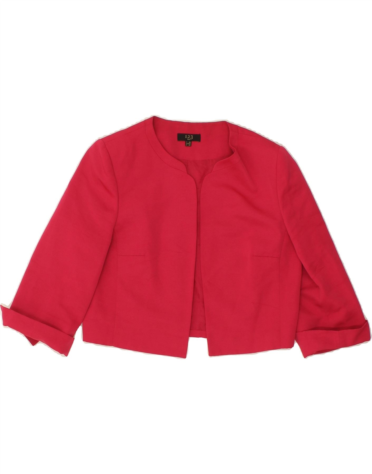 image of 1.2.3 PARIS Womens Bolero Jacket EU 38 Medium Pink Polyester