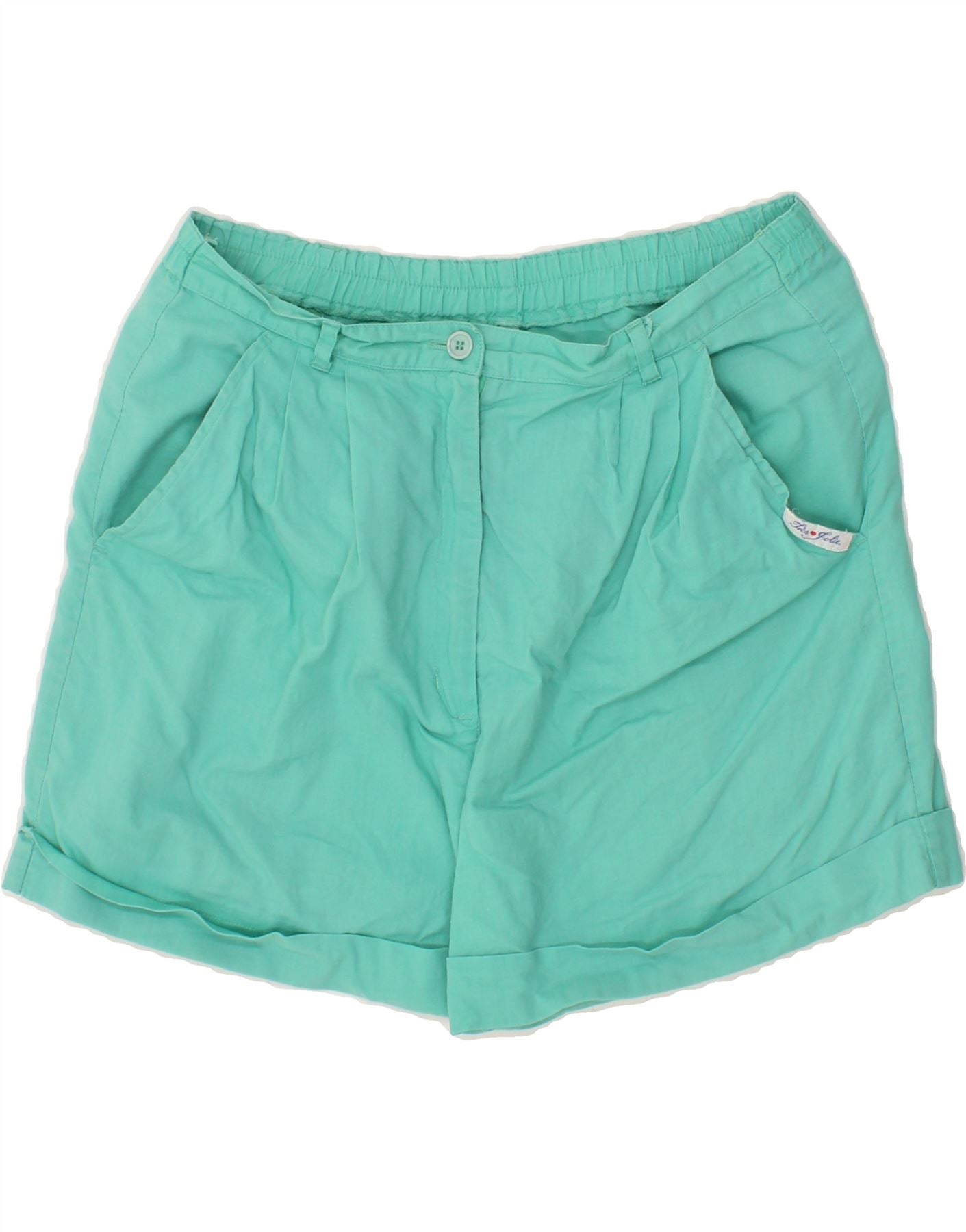 image of VINTAGE Womens Chino Shorts EU 38 Medium W30  Turquoise Cotton