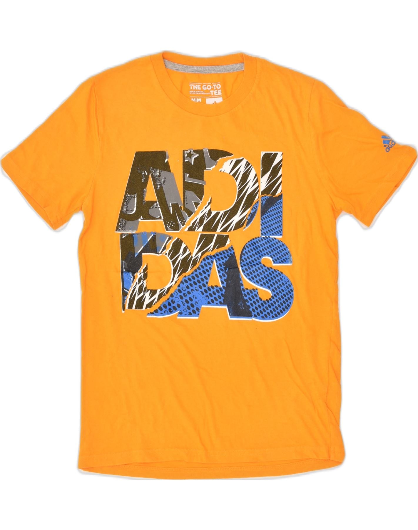 ADIDAS Boys Graphic T-Shirt Top 10-11 Years Medium  Yellow Cotton