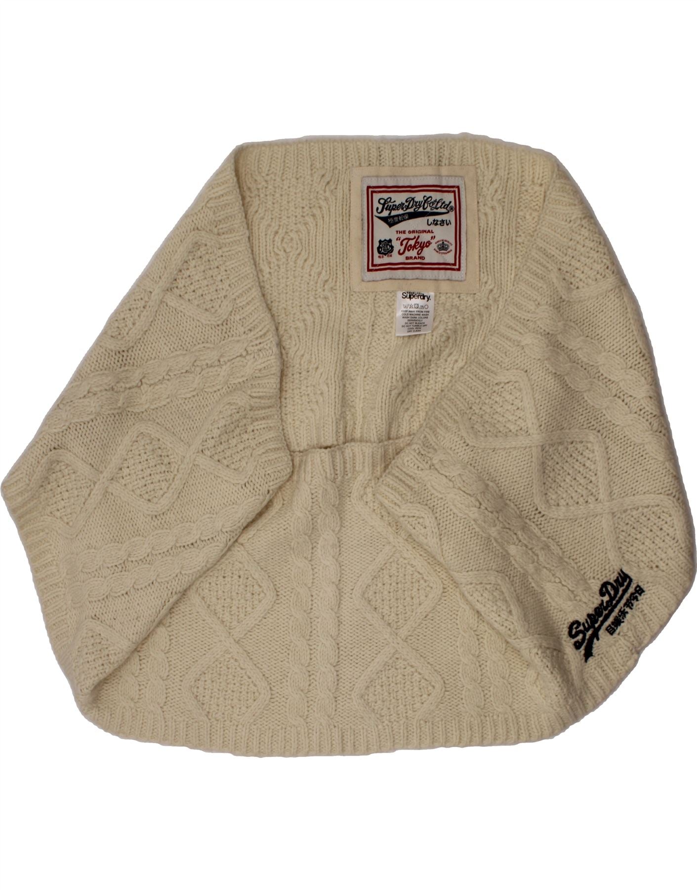 image of SUPERDRY Womens Knit Snood Scarf One Size Off White Acrylic