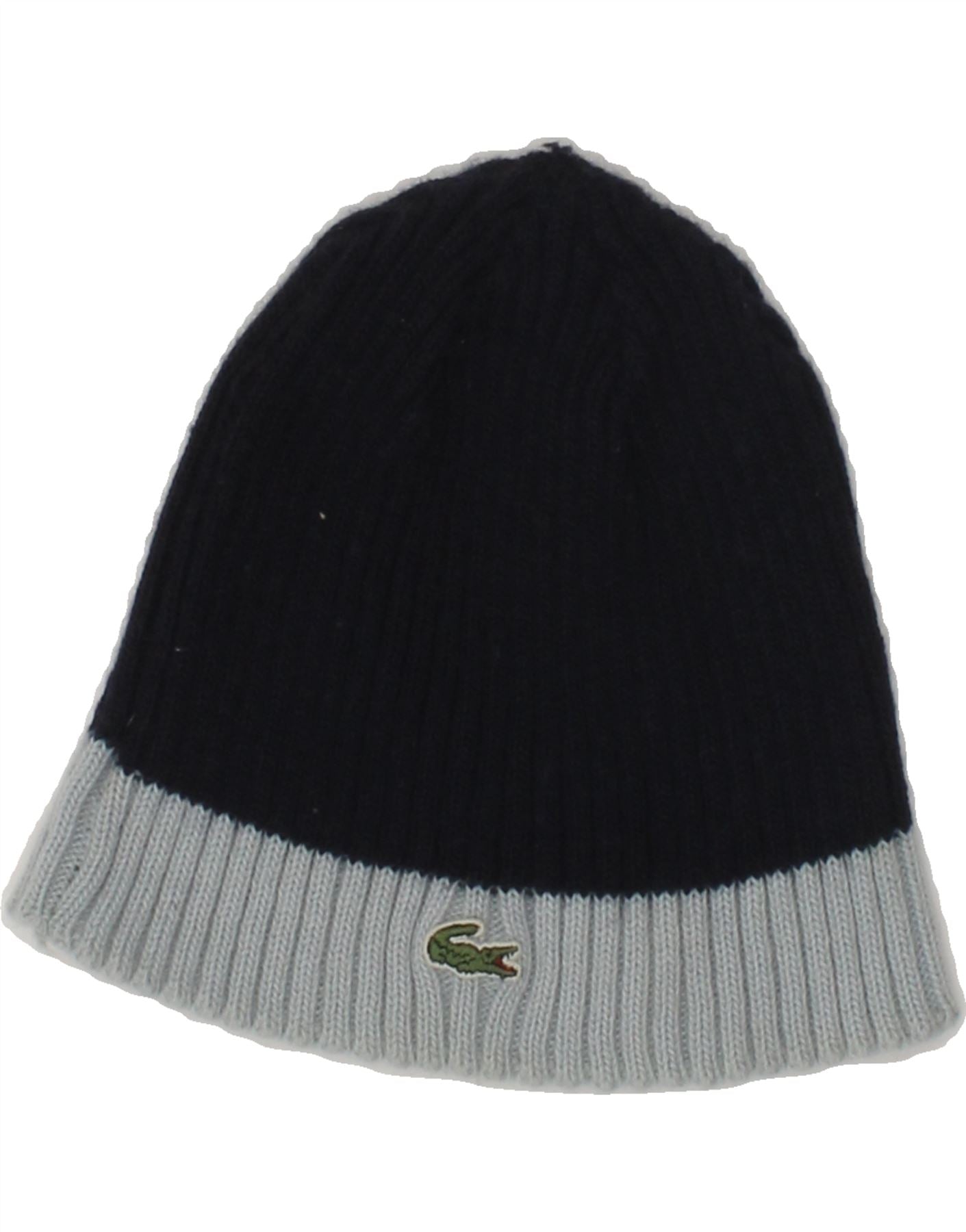 image of LACOSTE Boys Beanie Hat Size 00 2-3 Years Black Colourblock