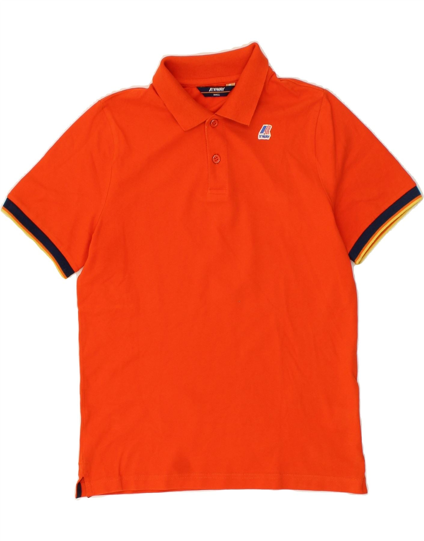 Image of K-WAY Mens Polo Shirt Small Orange Cotton