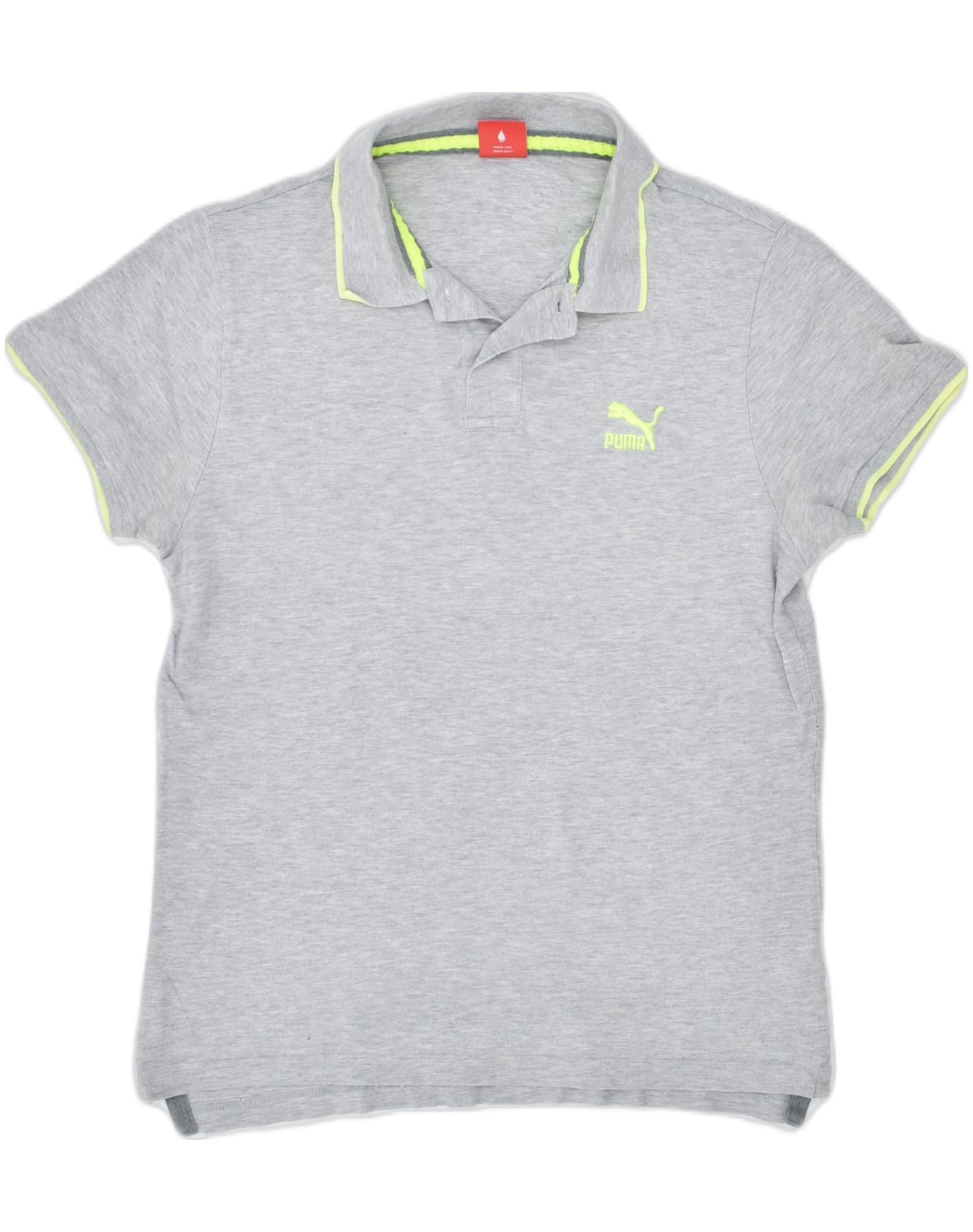 image of PUMA Mens Polo Shirt Medium Grey Cotton