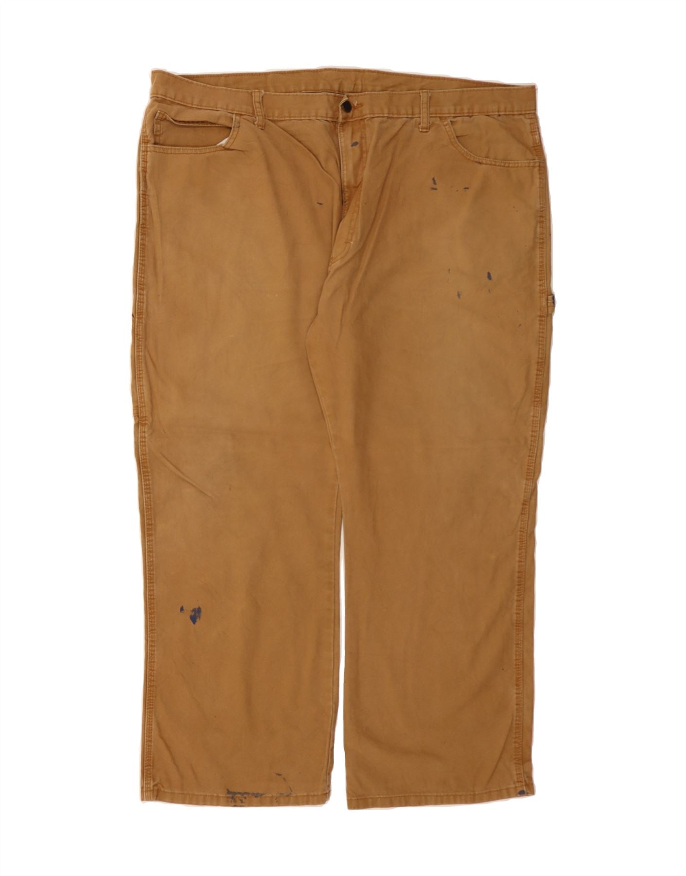 image of DICKIES Mens Straight Cargo Trousers W44 L30 Brown Cotton