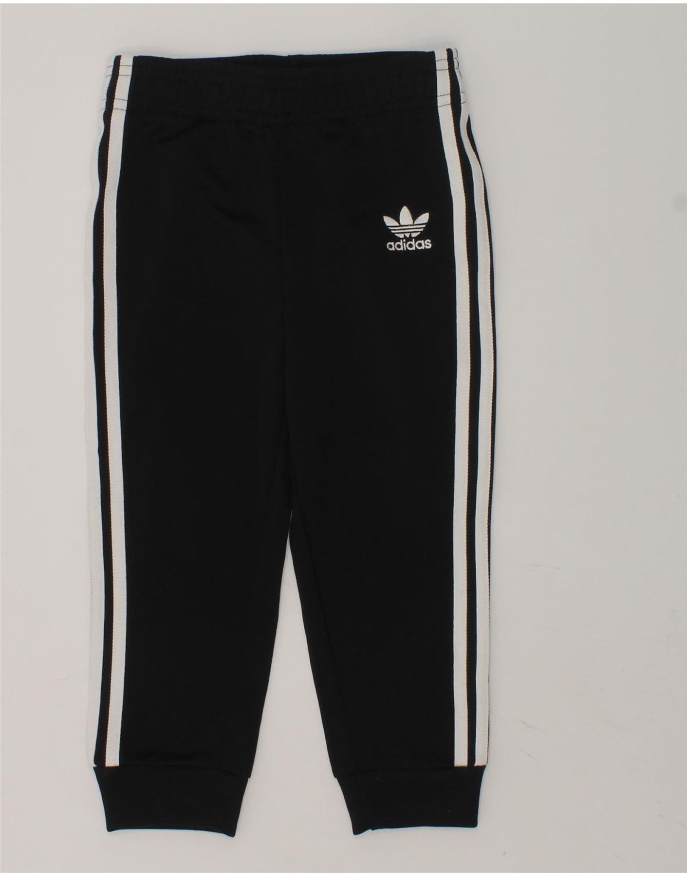 ADIDAS Baby Boys Joggers Tracksuit Trousers 12-18 Months Black Polyester