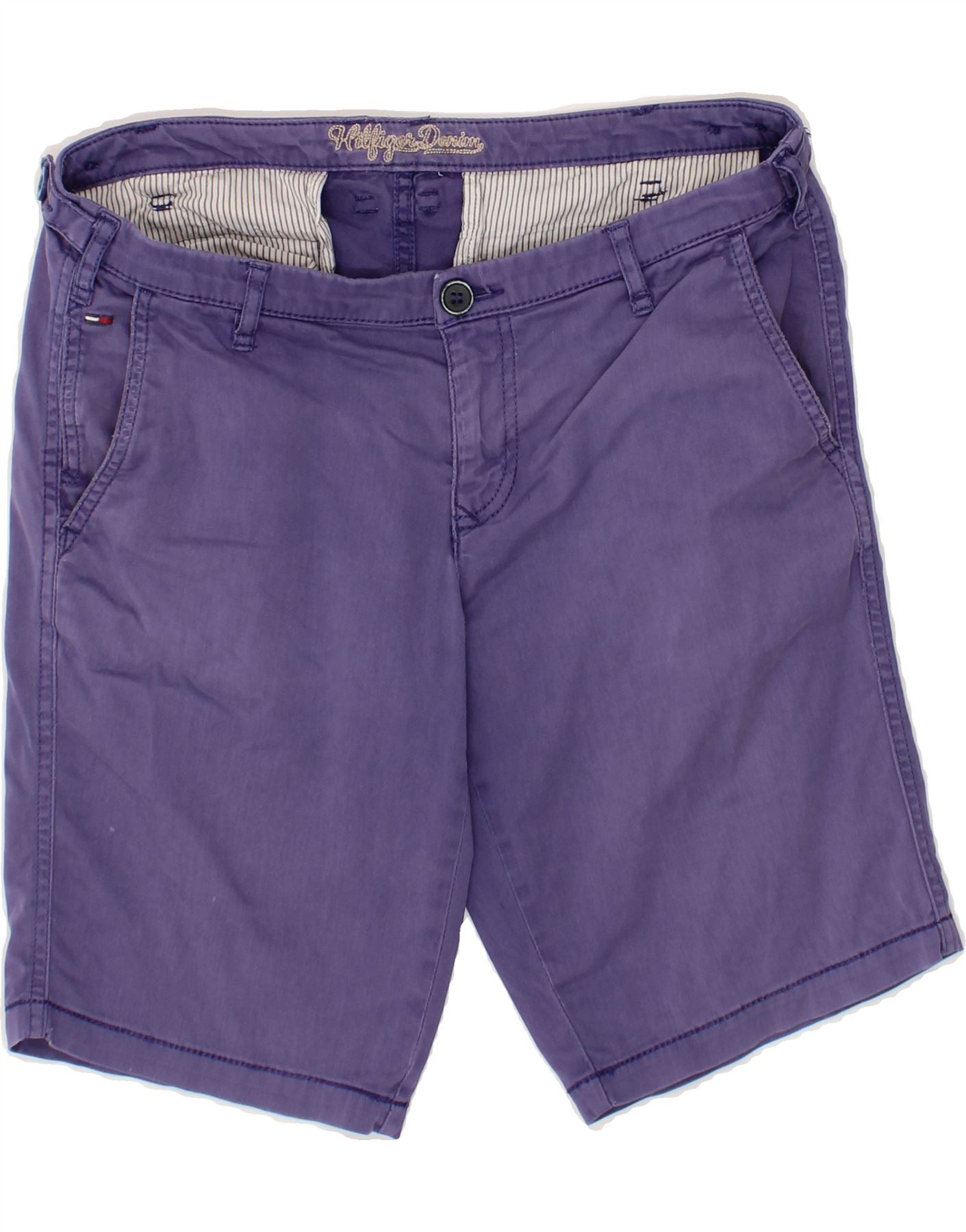 image of TOMMY HILFIGER Womens Chino Shorts W30 Medium  Purple Cotton