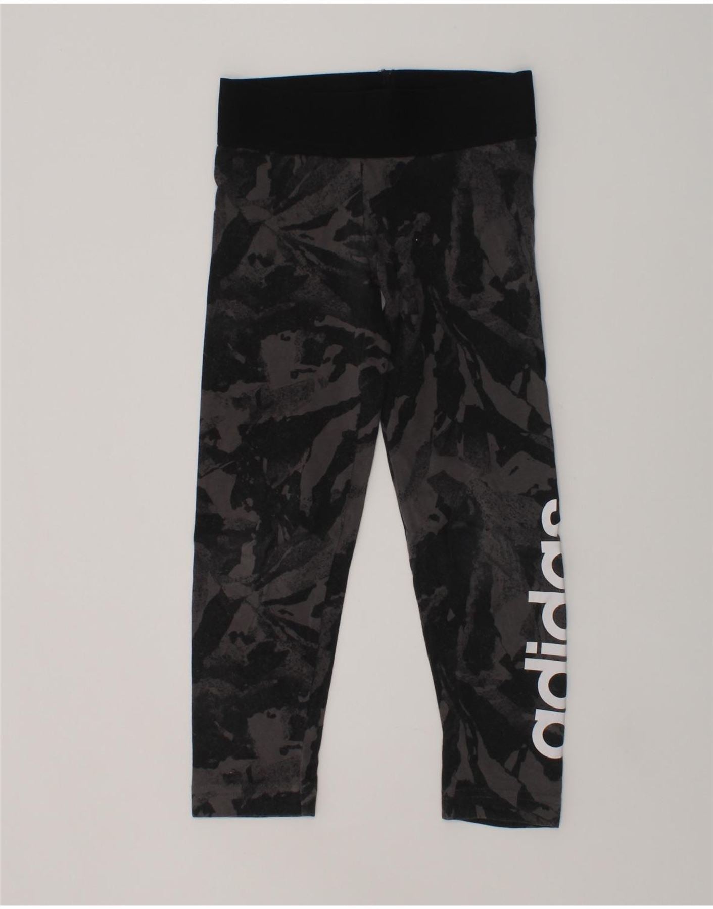 image of ADIDAS Girls Graphic Leggings 5-6 Years Grey Camouflage Cotton