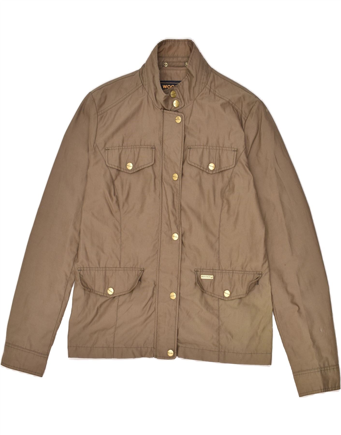 Image of WOOLRICH Womens Utility Jacket UK 16 Large Brown Cotton