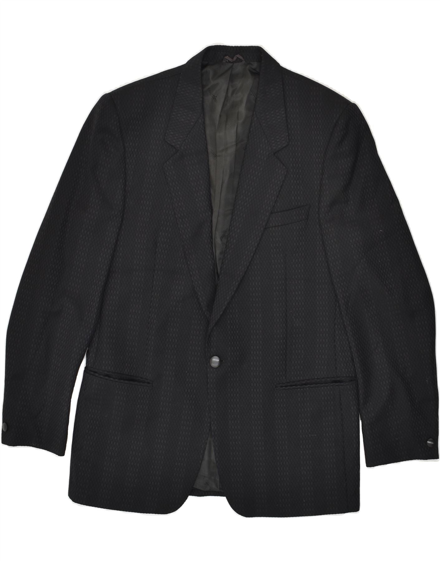 Image of BORSALINO Mens 1 Button Blazer Jacket UK 38 Medium Black Striped