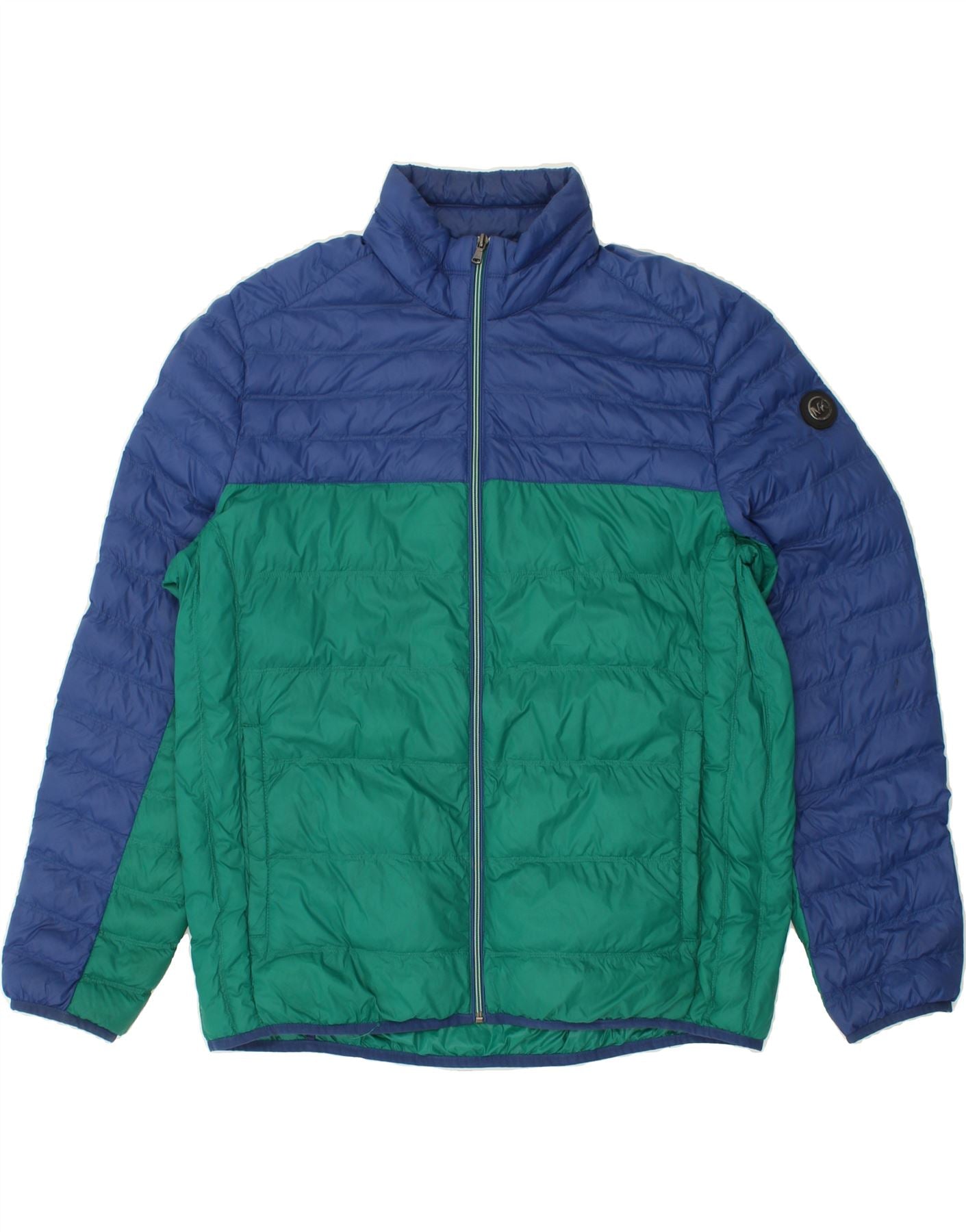 image of MICHAEL KORS Mens Padded Jacket UK 42 XL Green Colourblock Nylon