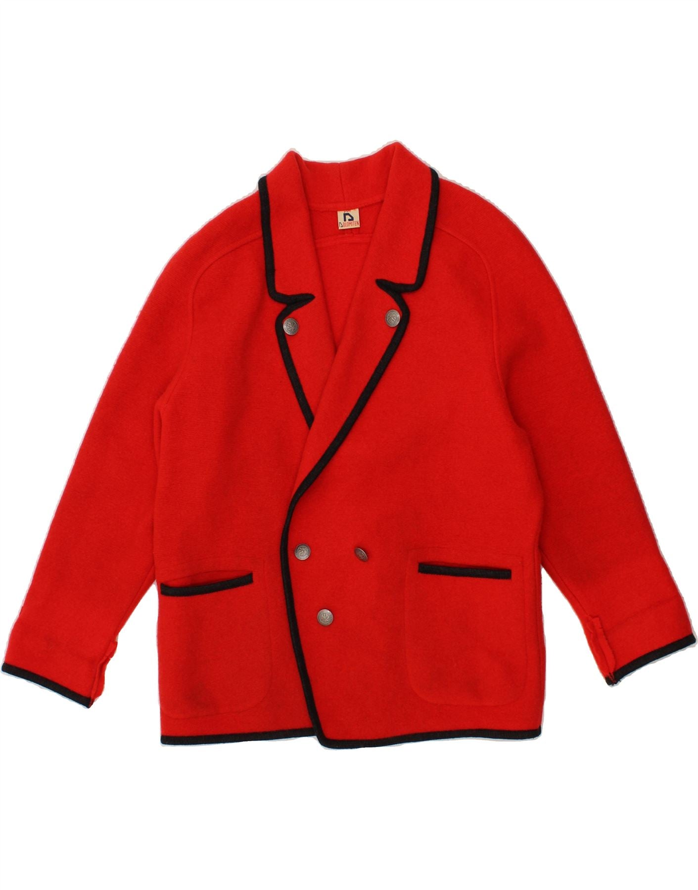 image of DOLOMITEN Womens Double Breasted Blazer Jacket US 12 Large Red New Wool