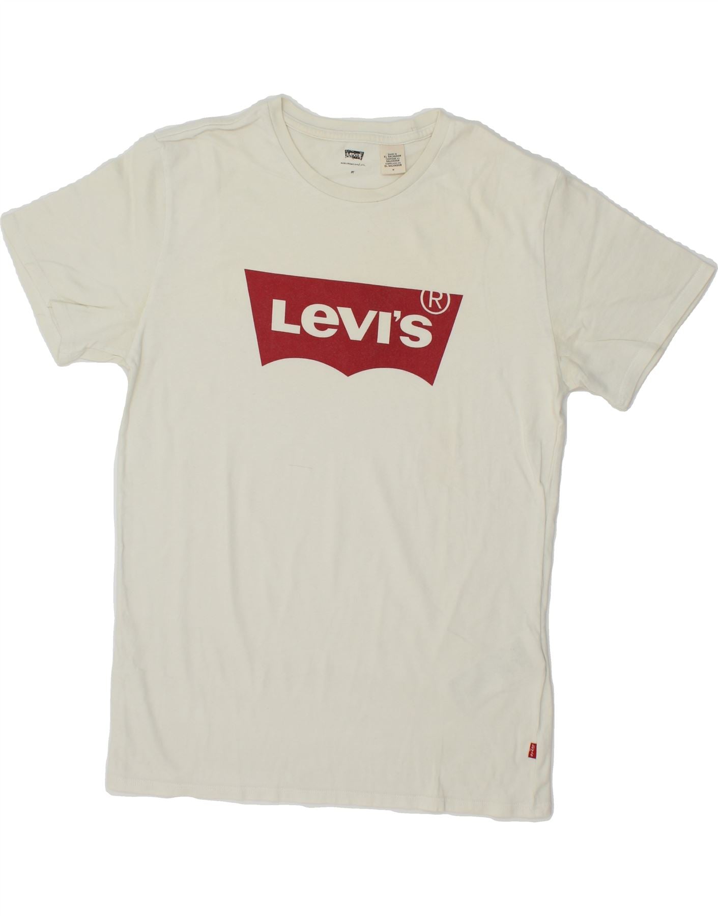 image of LEVI'S Womens Graphic T-Shirt Top UK 14 Medium White Cotton