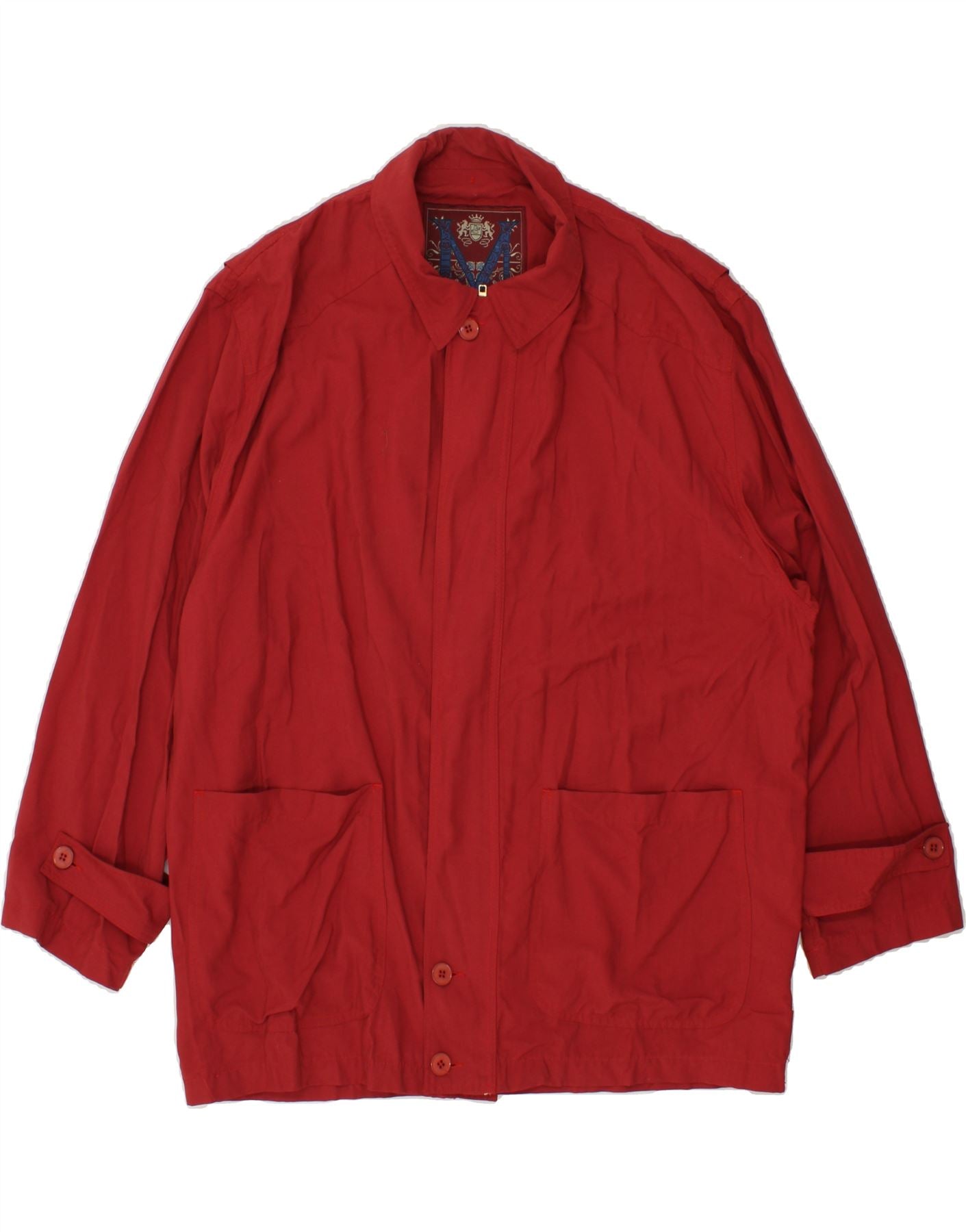 Image of VINTAGE Mens Overcoat IT 52 XL Red Viscose