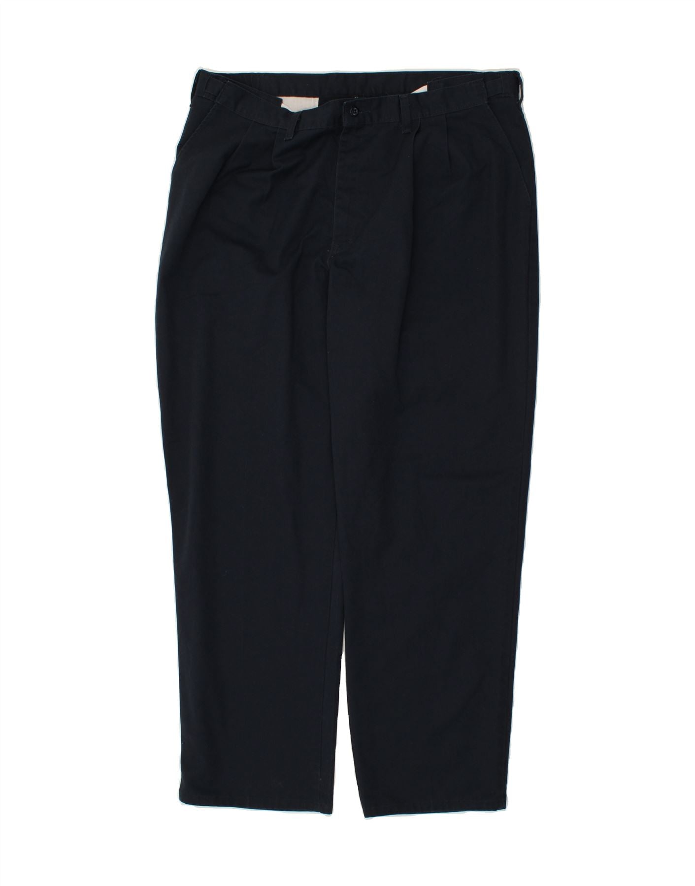 image of DICKIES Mens Straight Chino Trousers W40 L32  Navy Blue Polyester