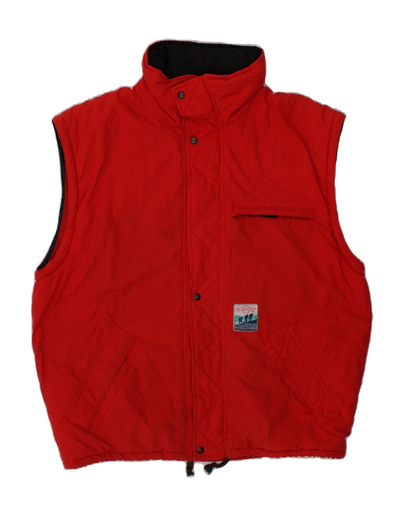 image of NORWAY Mens Hooded Padded Gilet IT 54 2XL Red