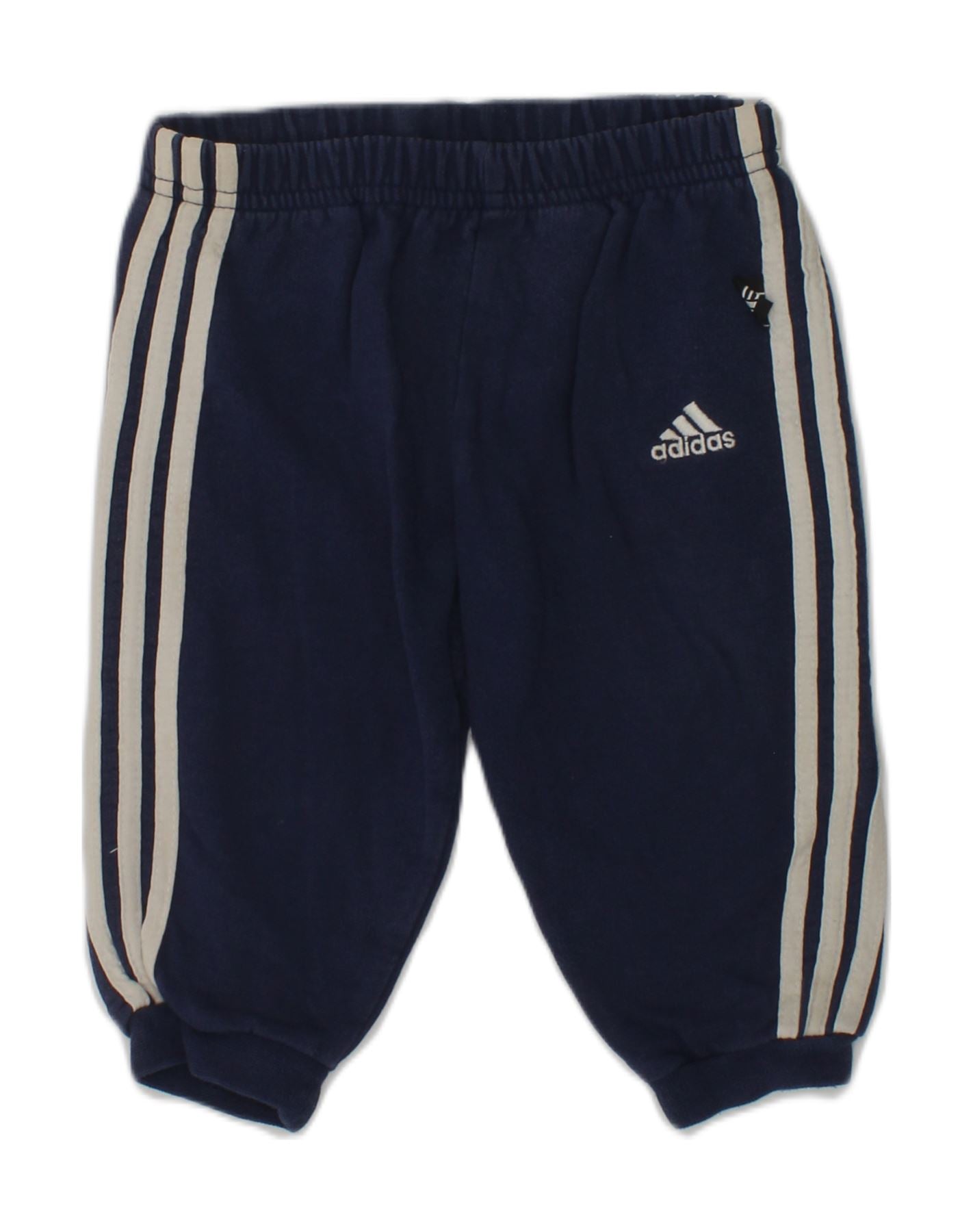 ADIDAS Baby Boys Joggers Tracksuit Trousers 6-9 Months Navy Blue Cotton