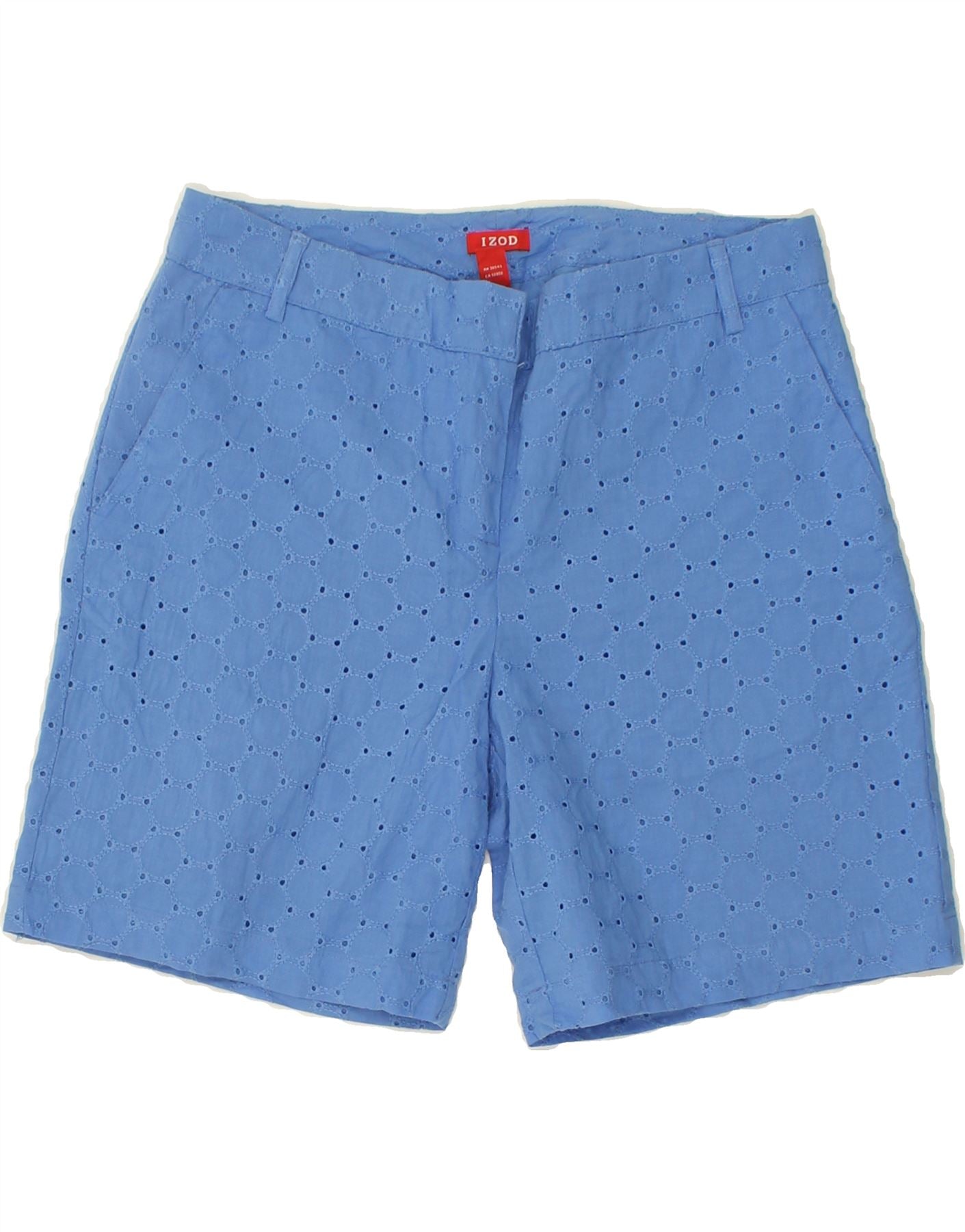 image of IZOD Womens Chino Shorts US 4 Small W30 Blue Cotton