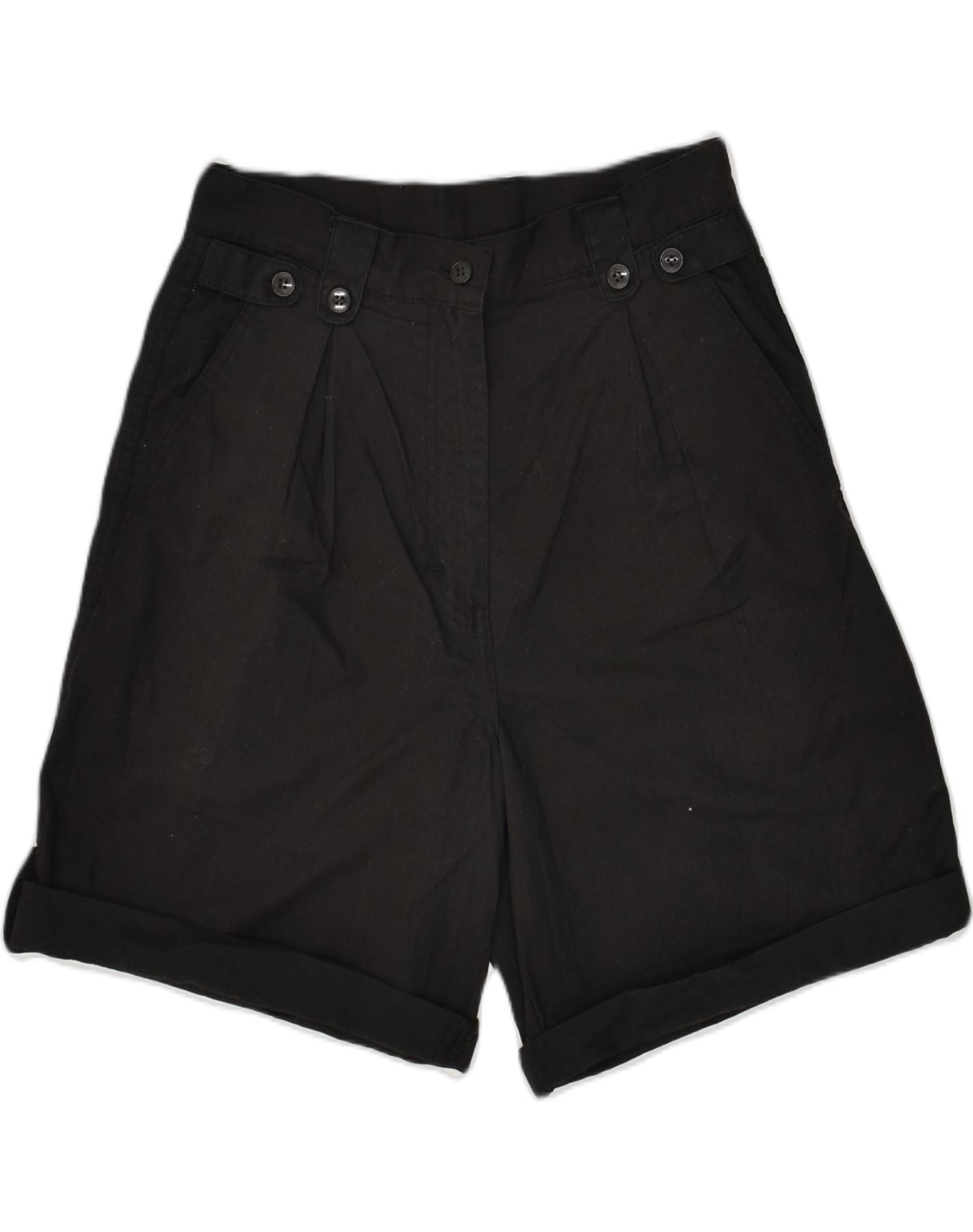 image of C&A Womens High Waist Chino Shorts W28 Medium Black Cotton