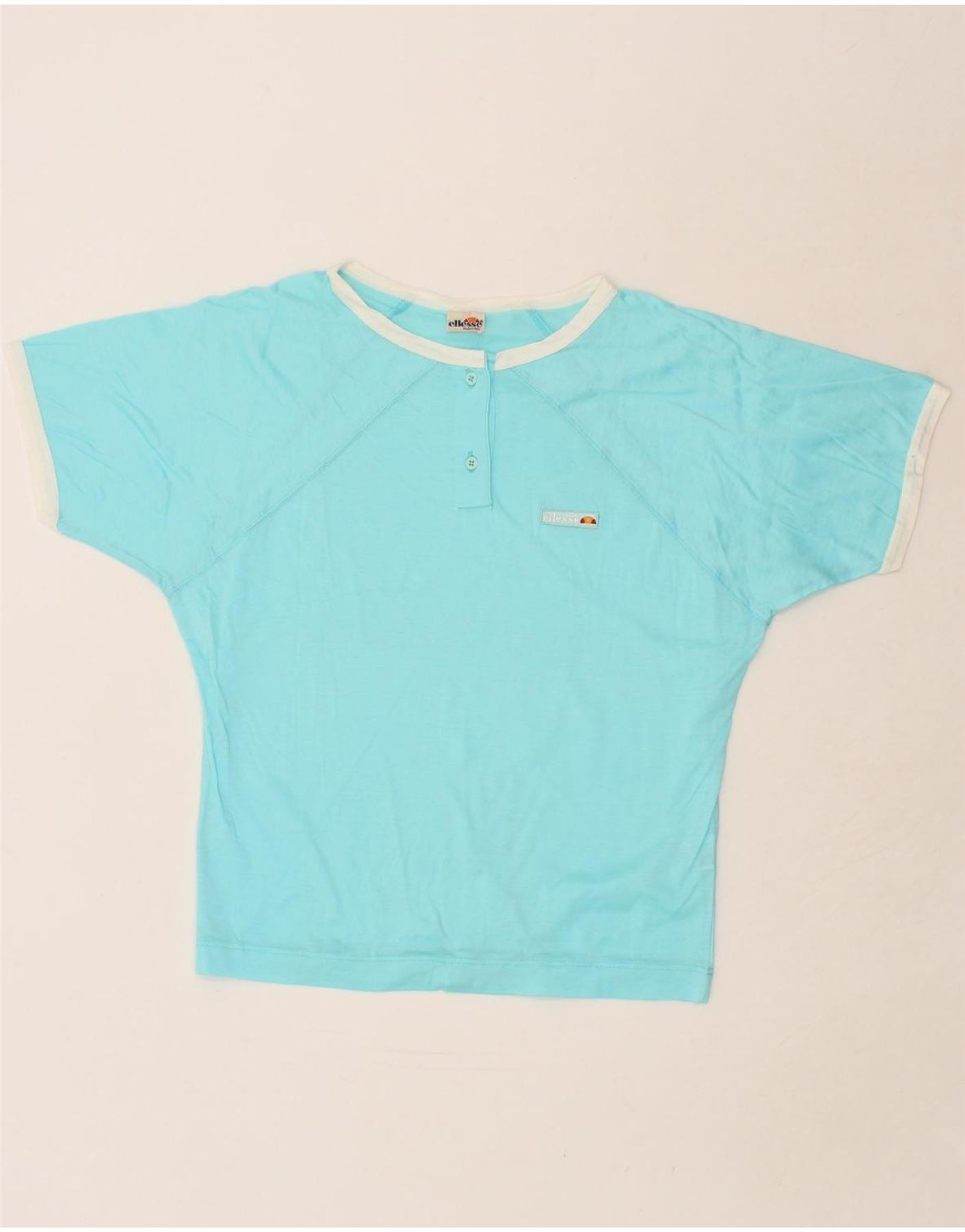 image of ELLESSE Womens T-Shirt Top UK 14 Medium Blue Cotton
